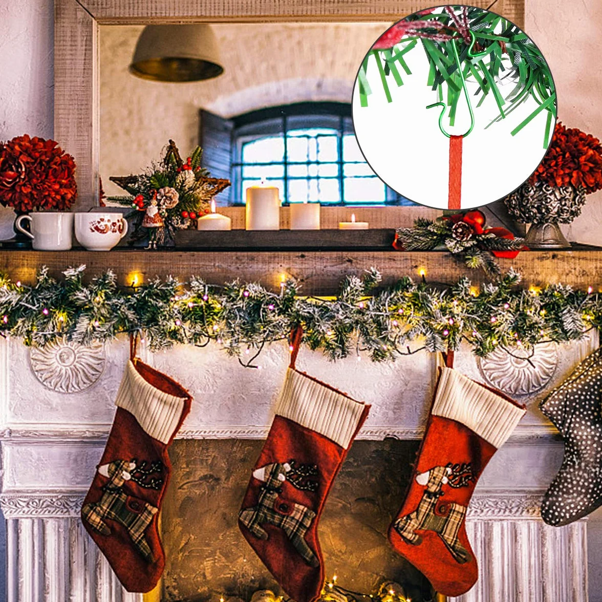 MELLIEX 120 sztuk zawieszek na bombkę bożonarodzeniową, zielone haczyki na choinkę, haczyki w kształcie litery S, mały ornament, haczyki na choinkę, mini wieszaki na ubrania, wielokrotnego użytku