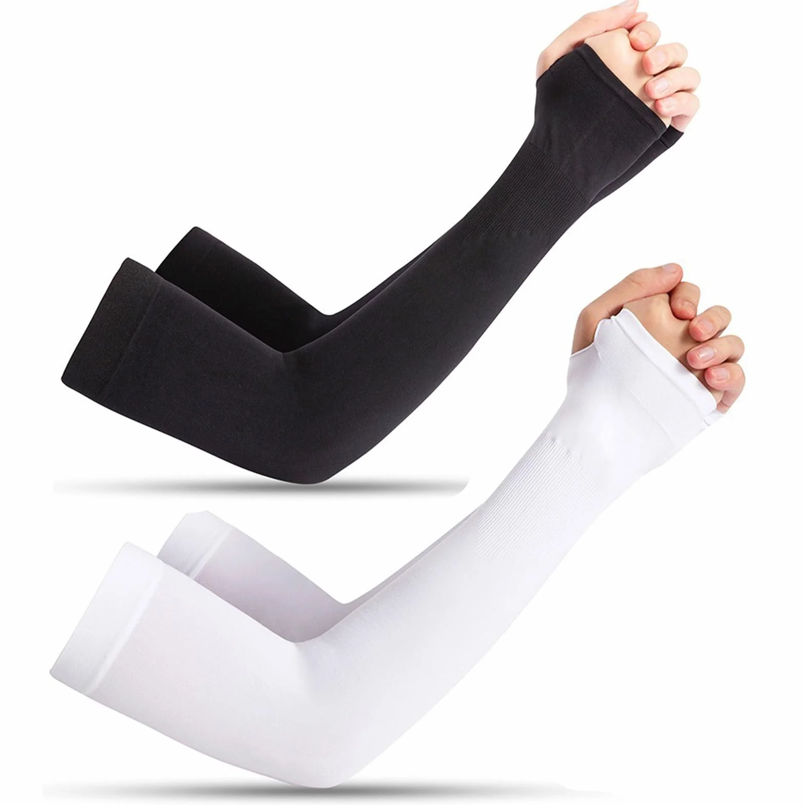 2 pary rękawków do zabawy z ochroną UV i efektem chłodzącym, UPF 50+ dla mężczyzn i kobiet, ochraniacze na ramiona do siatkówki, jazdy na rowerze, golfa, jazdy na rowerze