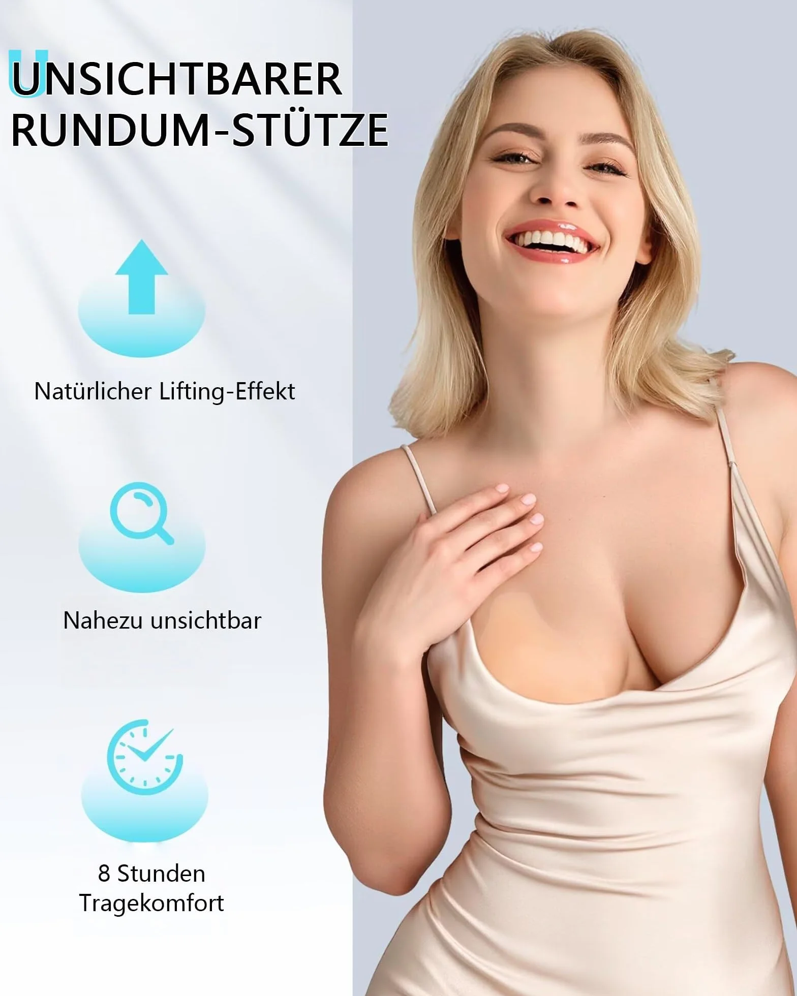 Wkładki do biustonosza, push up, samoprzylepne wkładki do biustonosza z obu stron, silikonowe wkładki do biustonosza do kostiumu kąpielowego, bikini