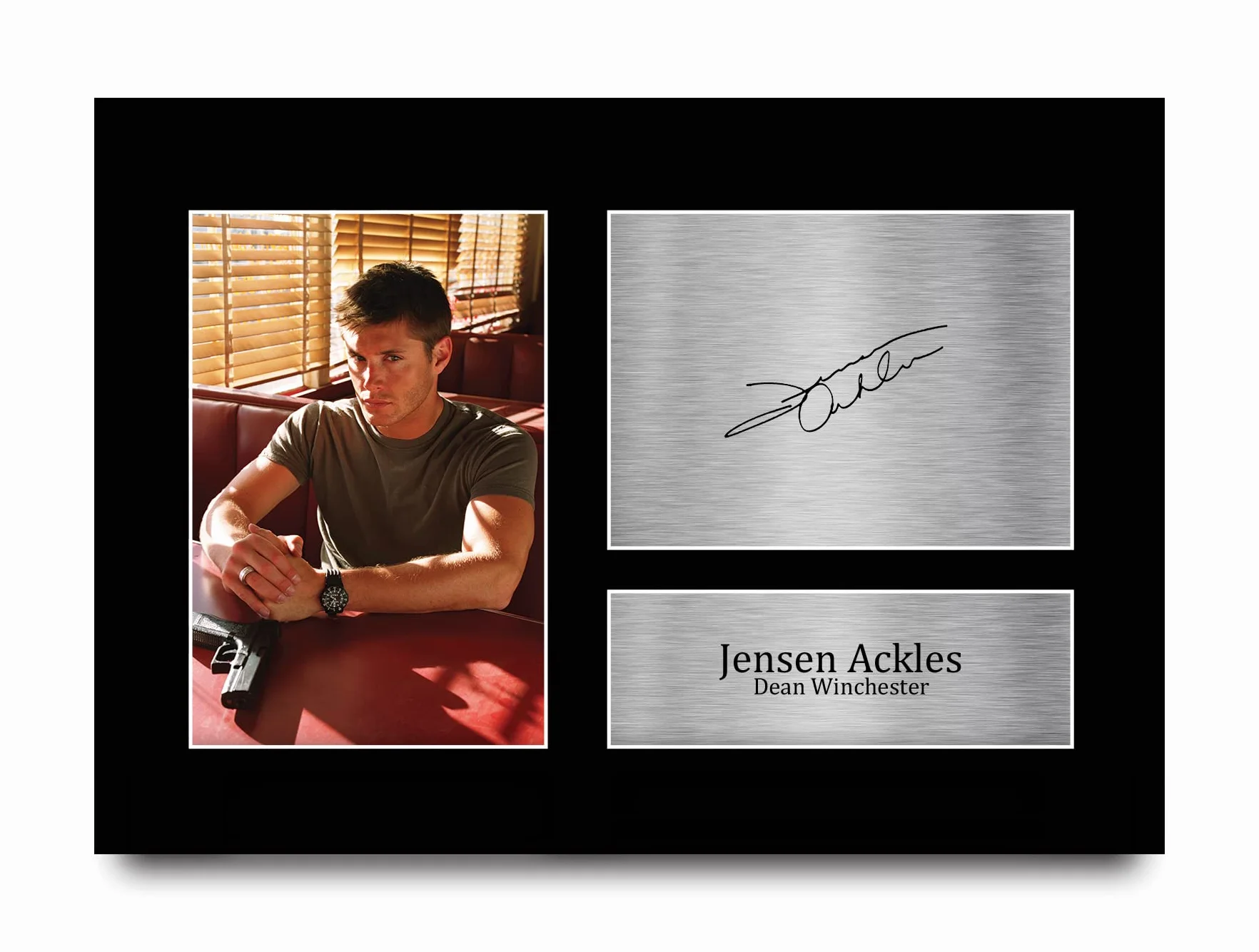 HWC Trading A4 Jensen Ackles Supernatural Prezenty Drukowane Podpisane Zdjęcie Z Autografem Dla Fanów Seriali Telewizyjnych