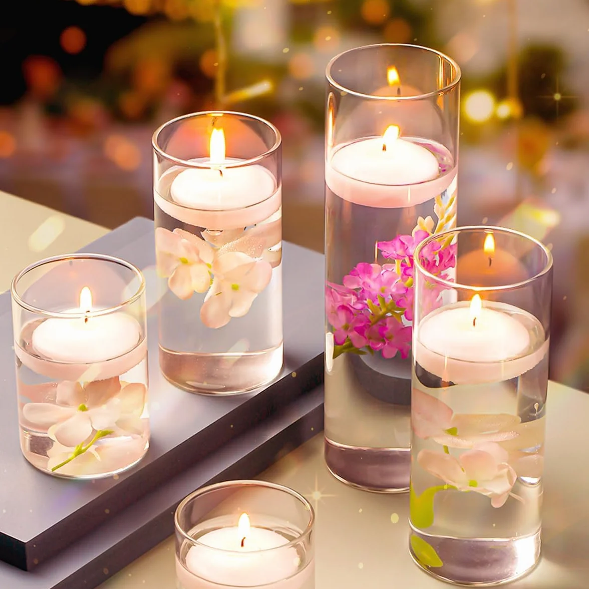 Białe pływające świece bezzapachowe tealight 30 sztuk do domu wesela SPA