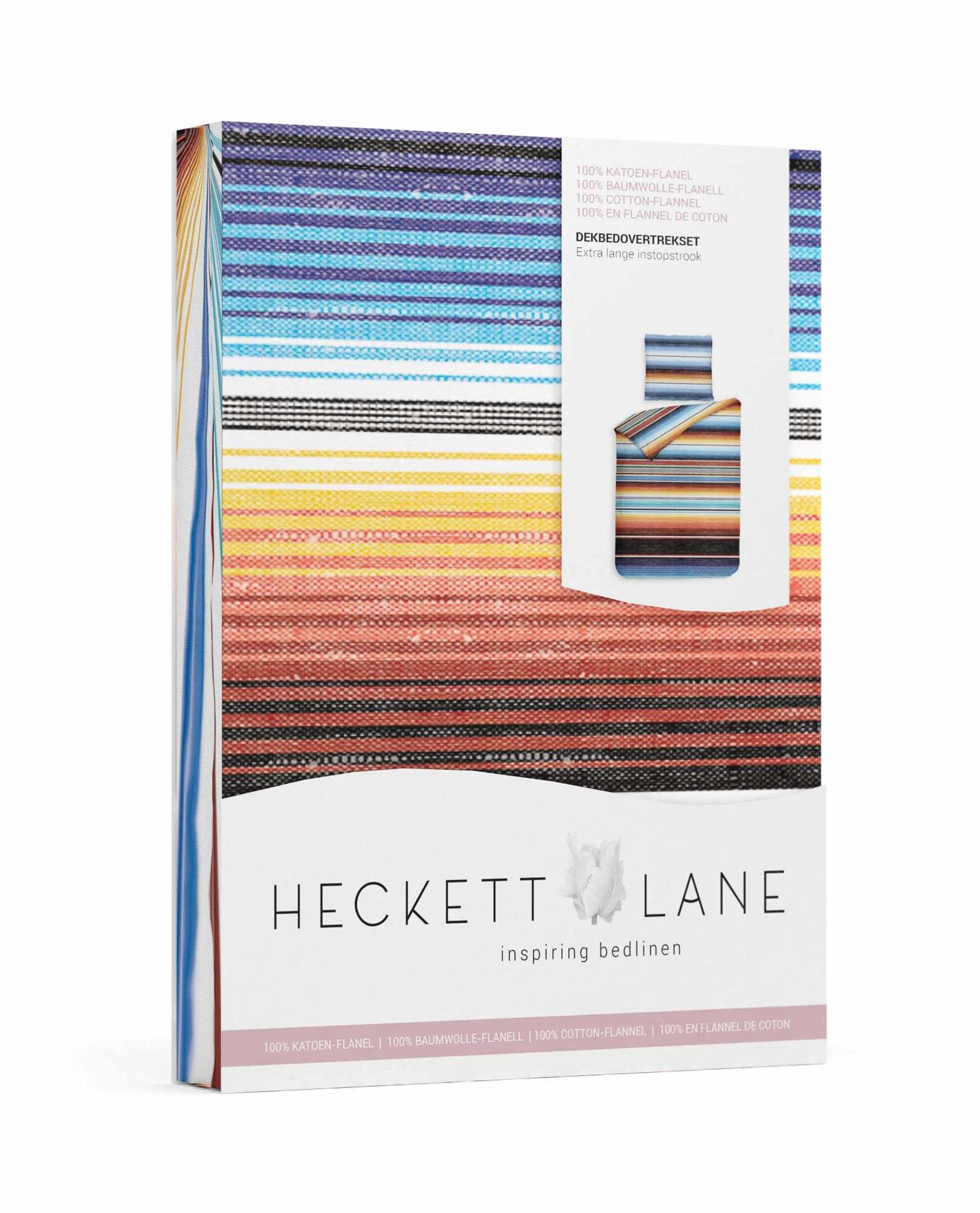 Heckett Lane Poszewka na kołdrę Serape, 100% bawełniana flanela, wielobarwna, 135 x 200 cm, 1,0 sztuk