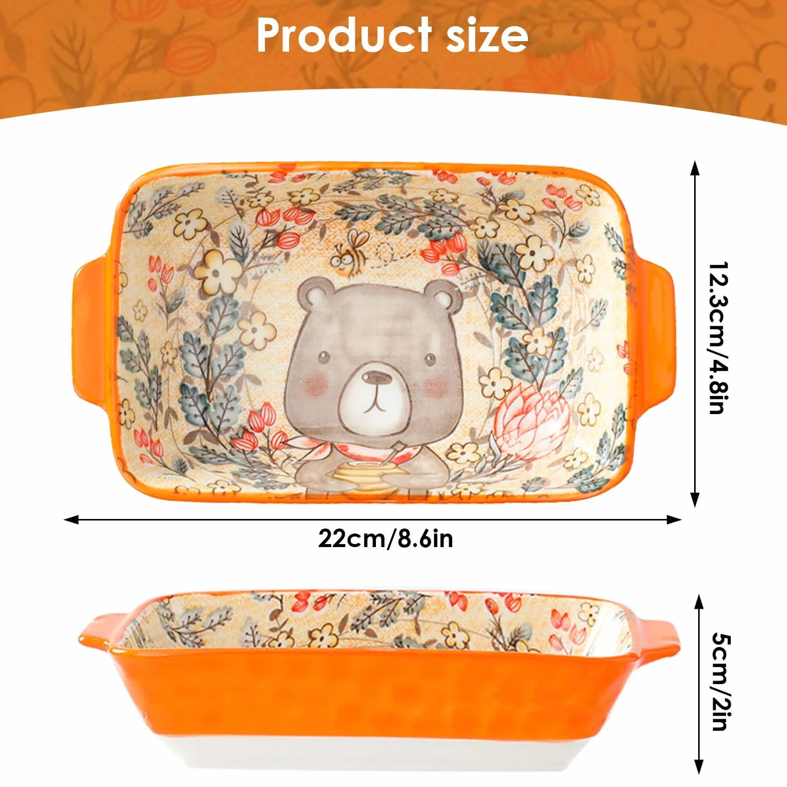 Małe ceramiczne prostokątne naczynia do pieczenia z uchwytem do piekarnika i kuchenki mikrofalowej, patelnia do zapiekanek lasagne, nieprzywierające naczynie do pieczenia, odpowiednie do sufletu