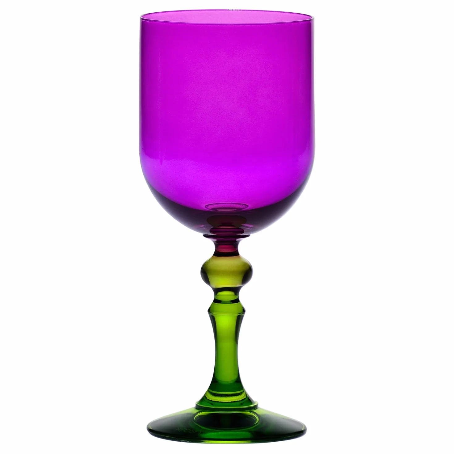 KROSNO – Kolorowe Kieliszki do Wina Czerwonego i Białego, Mocktails Wody – 2 x 300 ml – Kolekcja Bubble – Fioletowo-Zielone – Kryształ Bezołowiowy – Ręcznie malowane