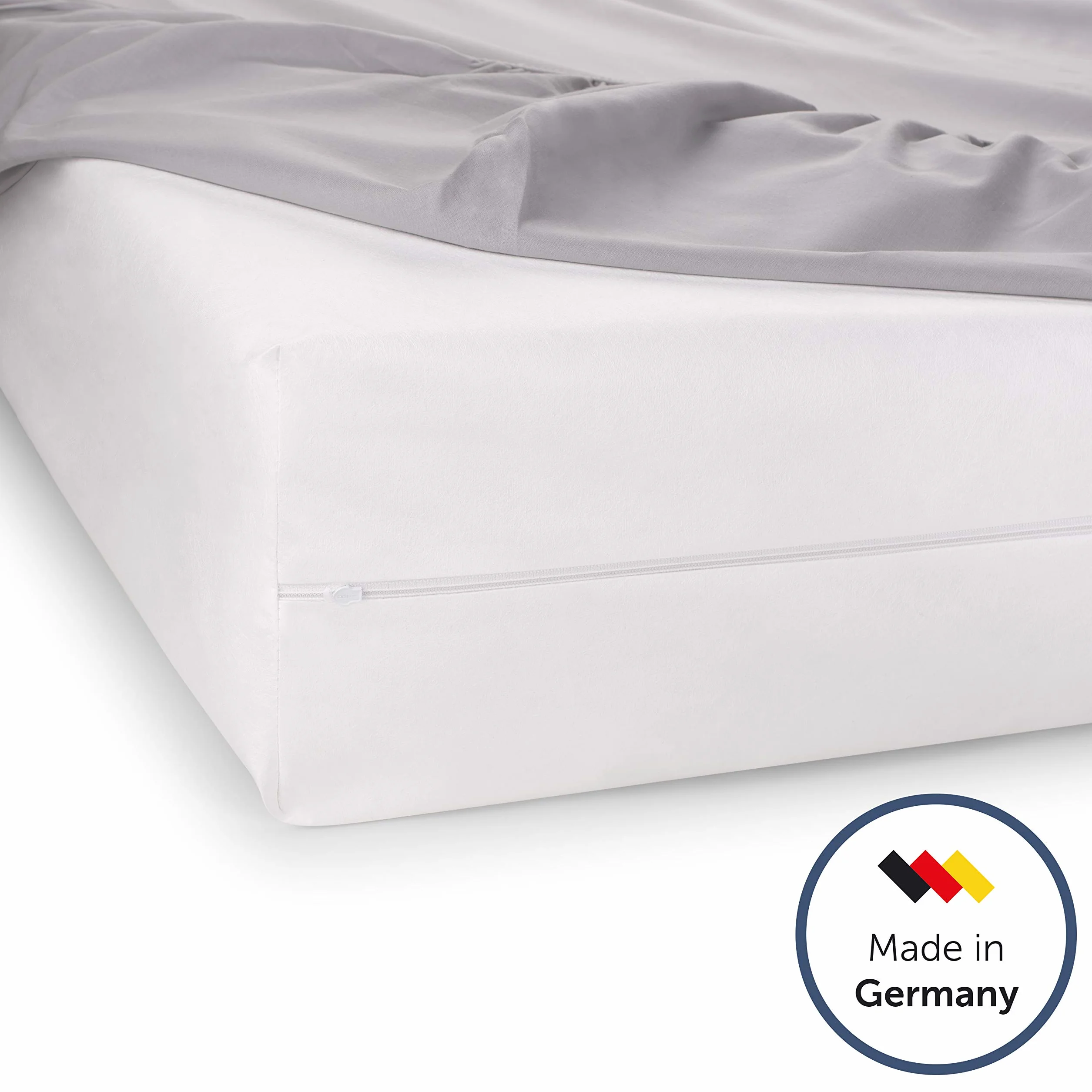 Blumtal® antyalergiczny pokrowiec na materac 160x200 cm do materacy o wysokości do 30 cm – certyfikowany przez OEKO-TEX, pokrowiec z zamkiem błyskawicznym – 1 sztuka