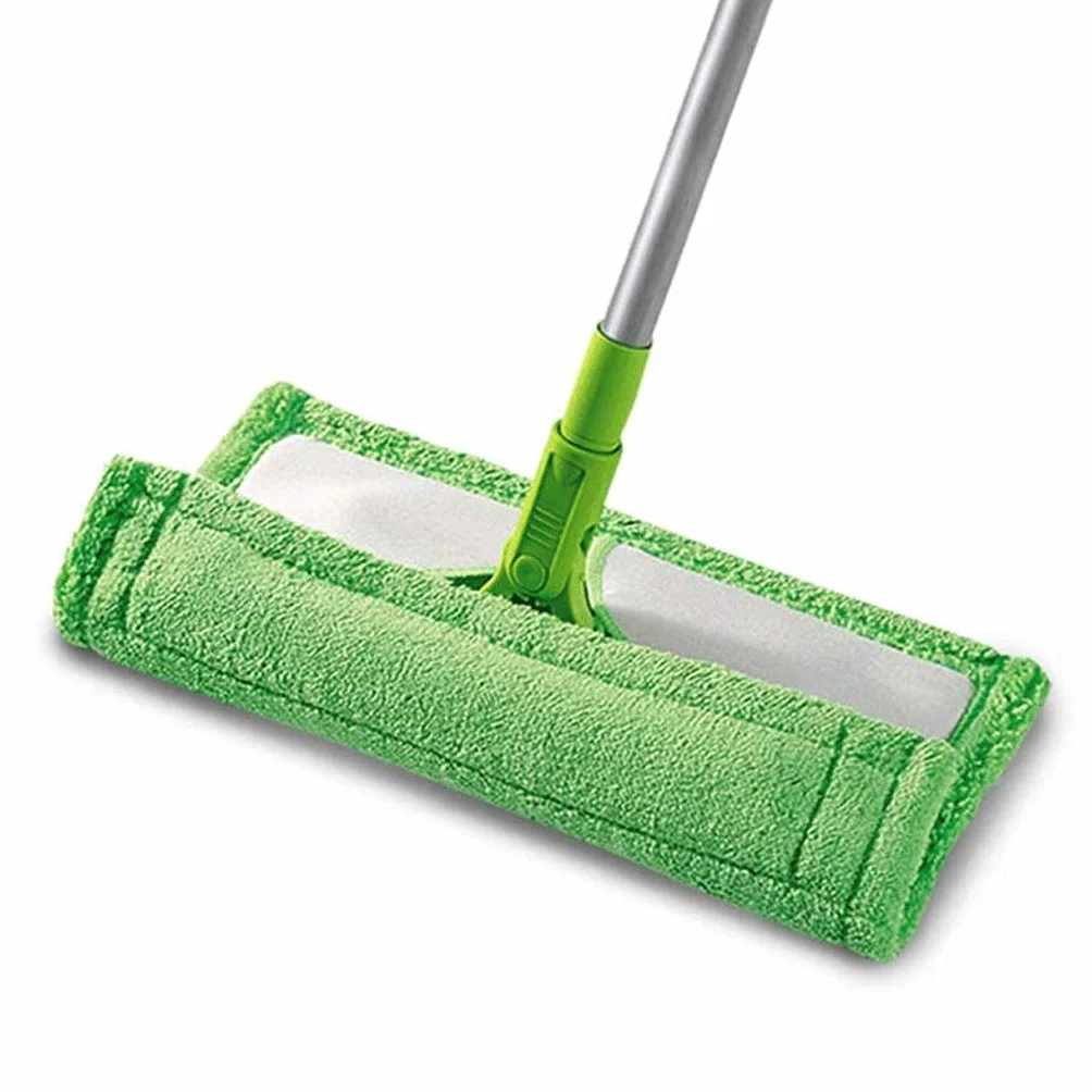 Mop podłogowy z twardego drewna z mikrofibry, uchwyt i przedłużka ze stali nierdzewnej, do domowej kuchni i wszystkich powierzchni podłogowych