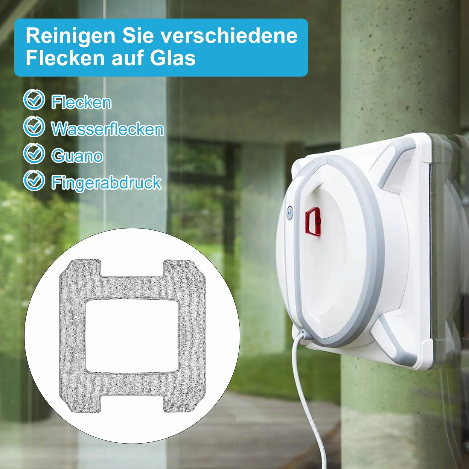 6 sztuk ściereczek do czyszczenia Ecovacs Winbot W2/W2 Omni/W1/W1 Pro/robot do mycia okien, wielokrotnego użytku, nadaje się do prania, robot do czyszczenia okien Ecovacs