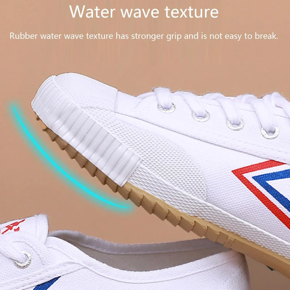 Buty do sztuk walki Aldult Unisex Tai Chi Kung Fu Sneakers Canvas Qigong Trainers Low Top Canvas Trainers,White,42 EU