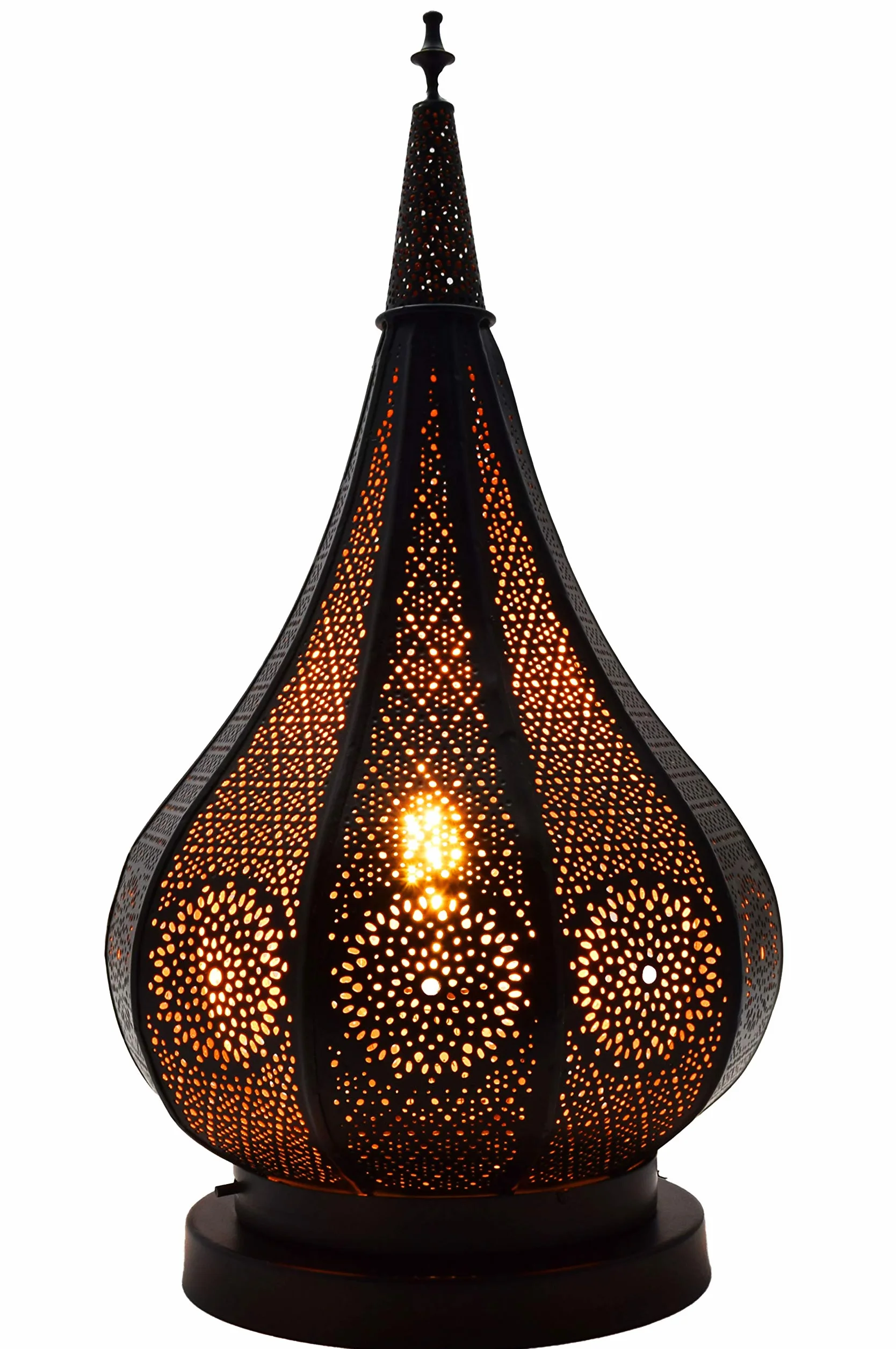 Marokańska latarnia orientalna z metalu 36 cm czarna ogrodowa wisząca