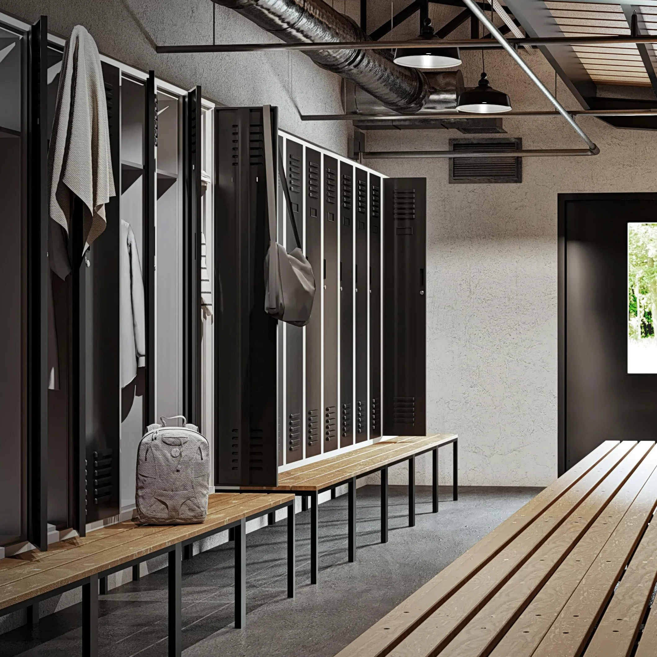 Szafka Metalowa Ubraniowa Socjalna JAN NOWAK KACPER II PRO | Szafa BHP z Ławką i Daszkiem Pracownicza Szafa z Ławeczką Dla Pracowników Odzieżowa | 60 x 229,5 x 85 cm (Szaro-Antracytowa)