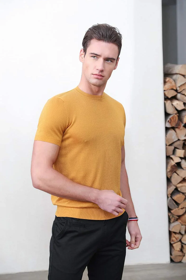 zhili Klasyczne męskie t-shirty z okrągłym dekoltem