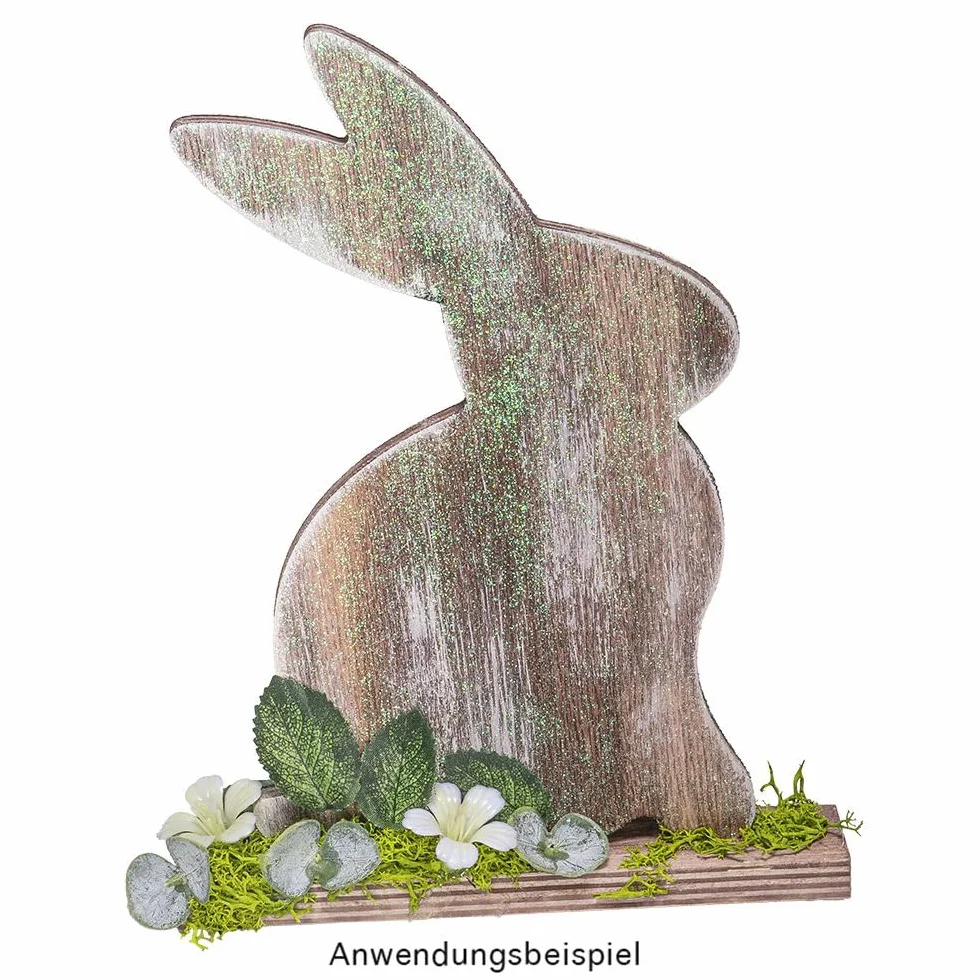 Deko-Hasen aus Holz 2 Stück zwei Größen