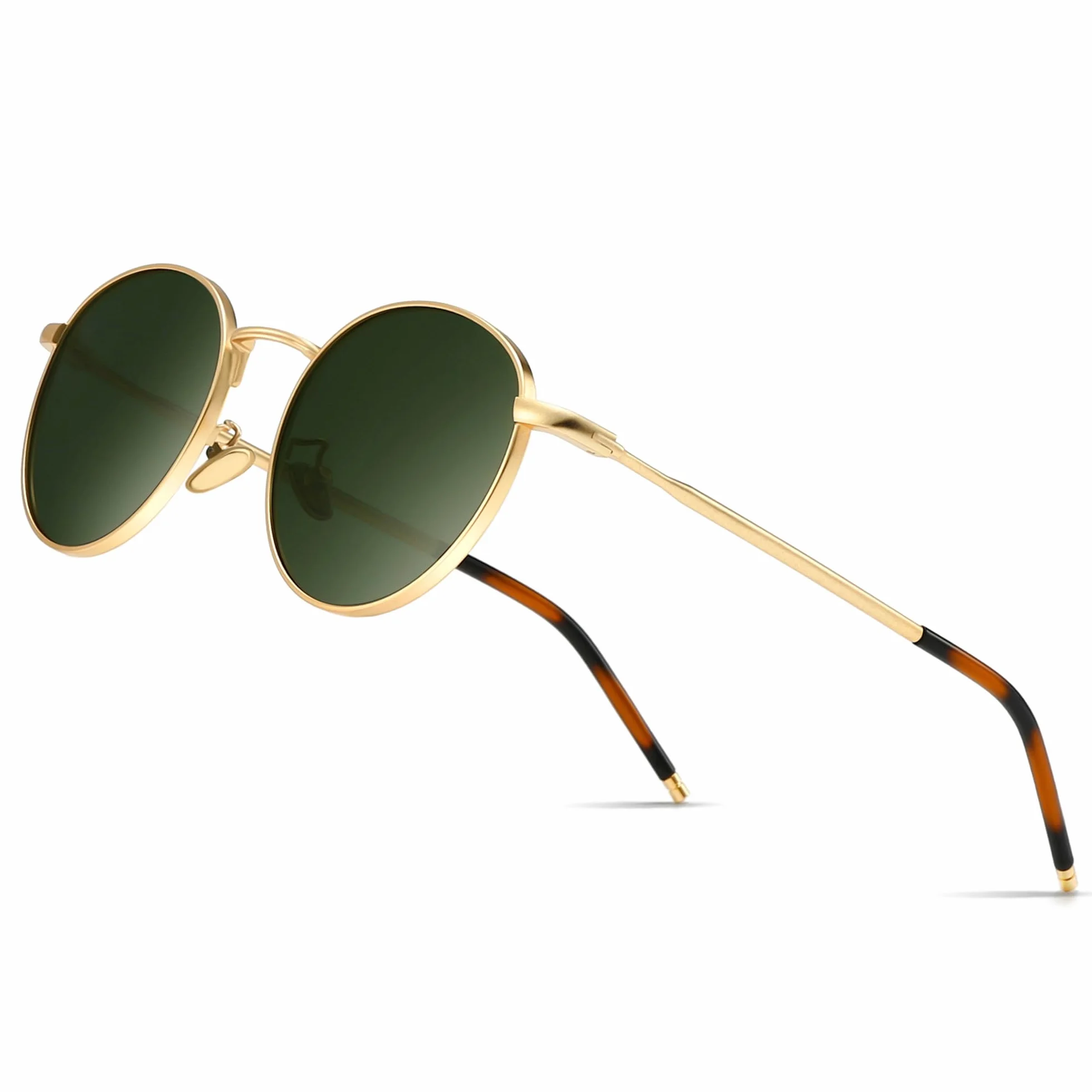 SUNGAIT Okrągłe Okulary Przeciwsłoneczne Polaryzacyjne Vintage Klasyczne Retro Metalowa Ramka Okulary Przeciwsłoneczne Okrągłe dla Kobiet Mężczyzn-SGT059