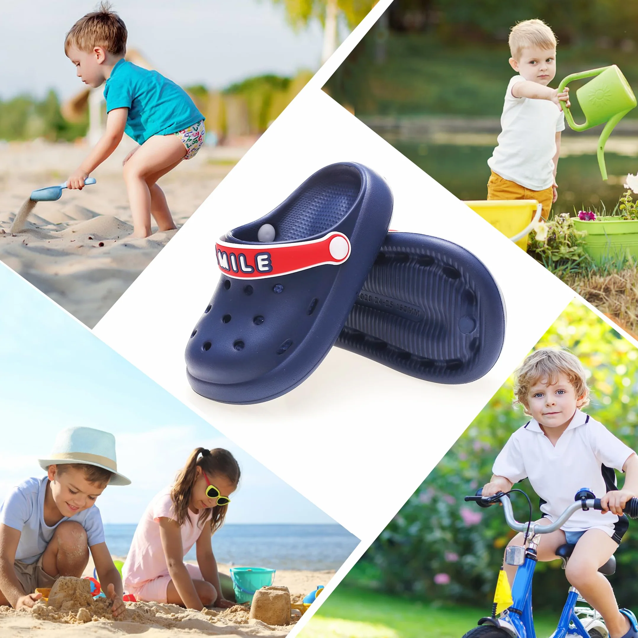 Dziecięce chodaki, pantofle, buty ogrodowe, dla dziewcząt i chłopców, sandały plażowe, wsuwane, płaskie, gumowe chodaki ogrodowe, uniseks