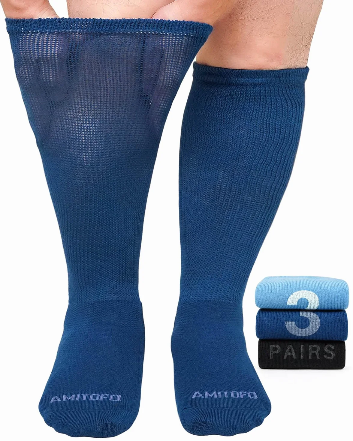 Skarpetki cukrzycowe dla mężczyzn i kobiet: Bezuciskowe, bezszwowe, bezszwowe skarpety bambusowe z wyściełaną podeszwą dla ciężarnych i starszych opuchniętych stóp