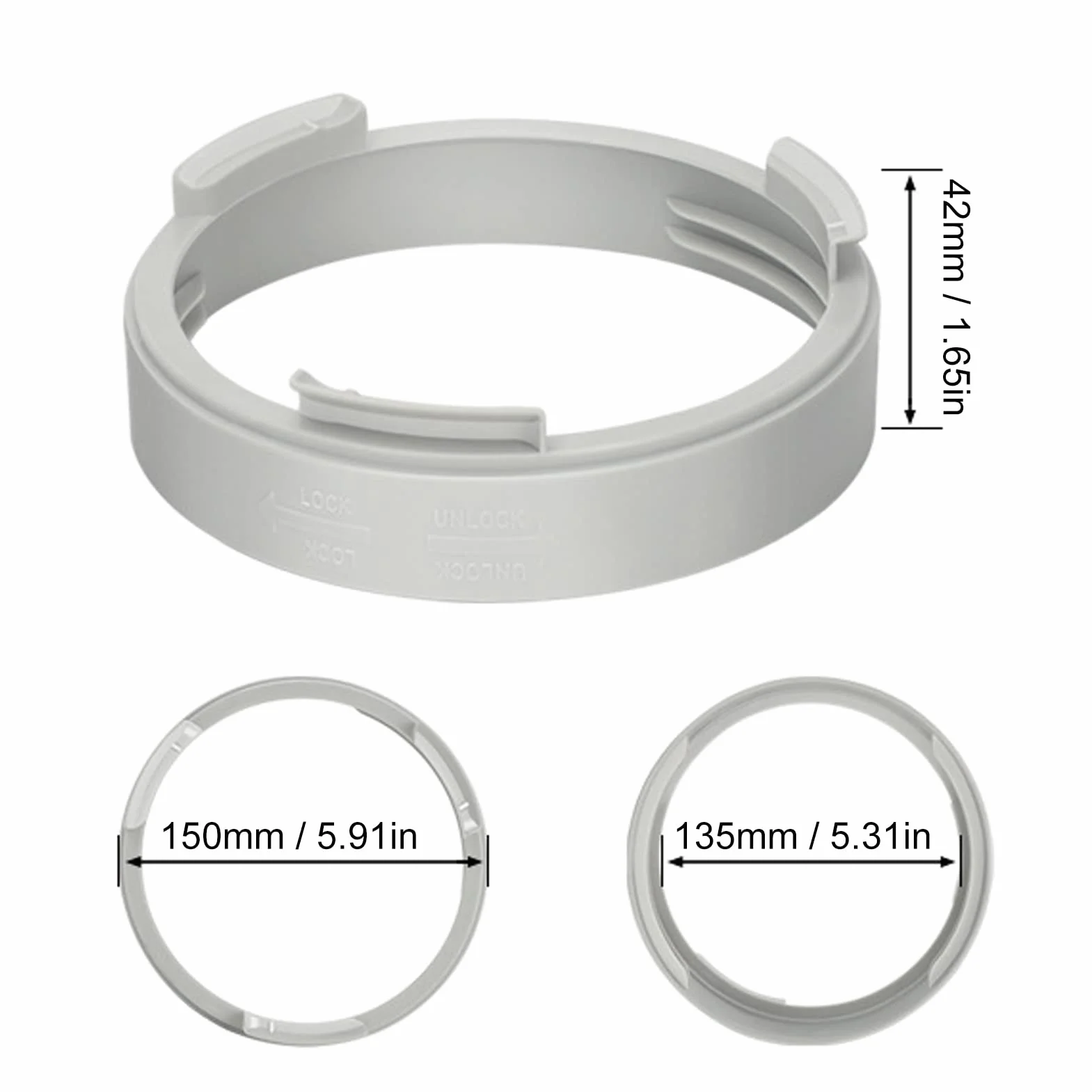 LBEC Złącze węża wydechowego klimatyzatora, adapter rurowy do klimatyzatora 150 mm do wymiany