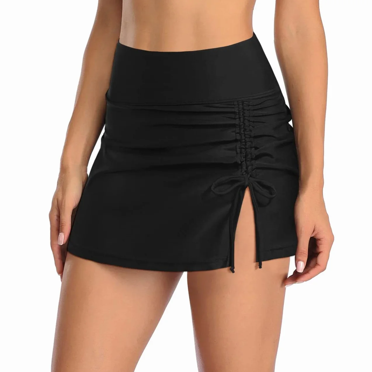 Spódnica Kąpielowa kobiety Bikini krótka spódnica z koronką strój kąpielowy elegancki Ruched wbudowane spodnie bikini sportowe lato plaża Braga pływanie