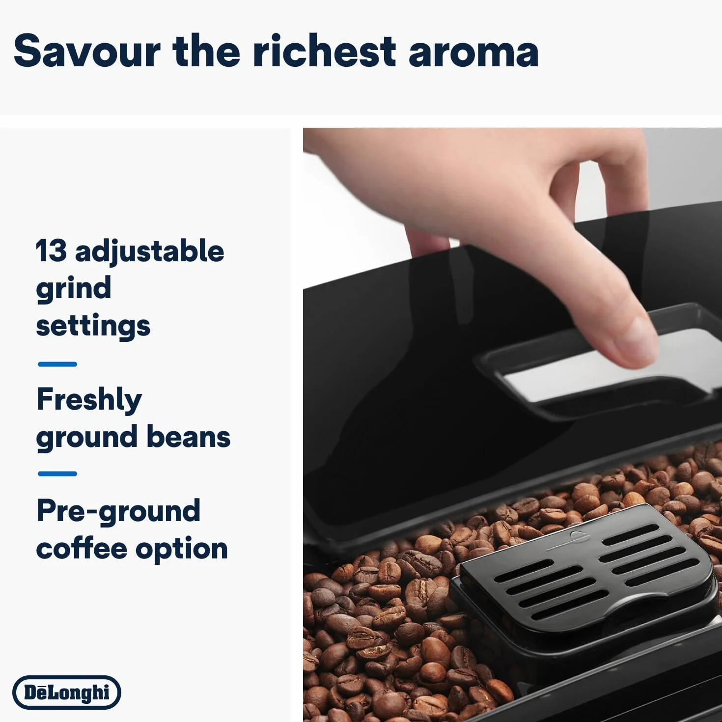 De'Longhi Magnifica S, Automatyczny Ekspres do Kawy Ziarnistej, do Zaparzania Espresso i Cappuccino, ECAM22.110.B, Czarny