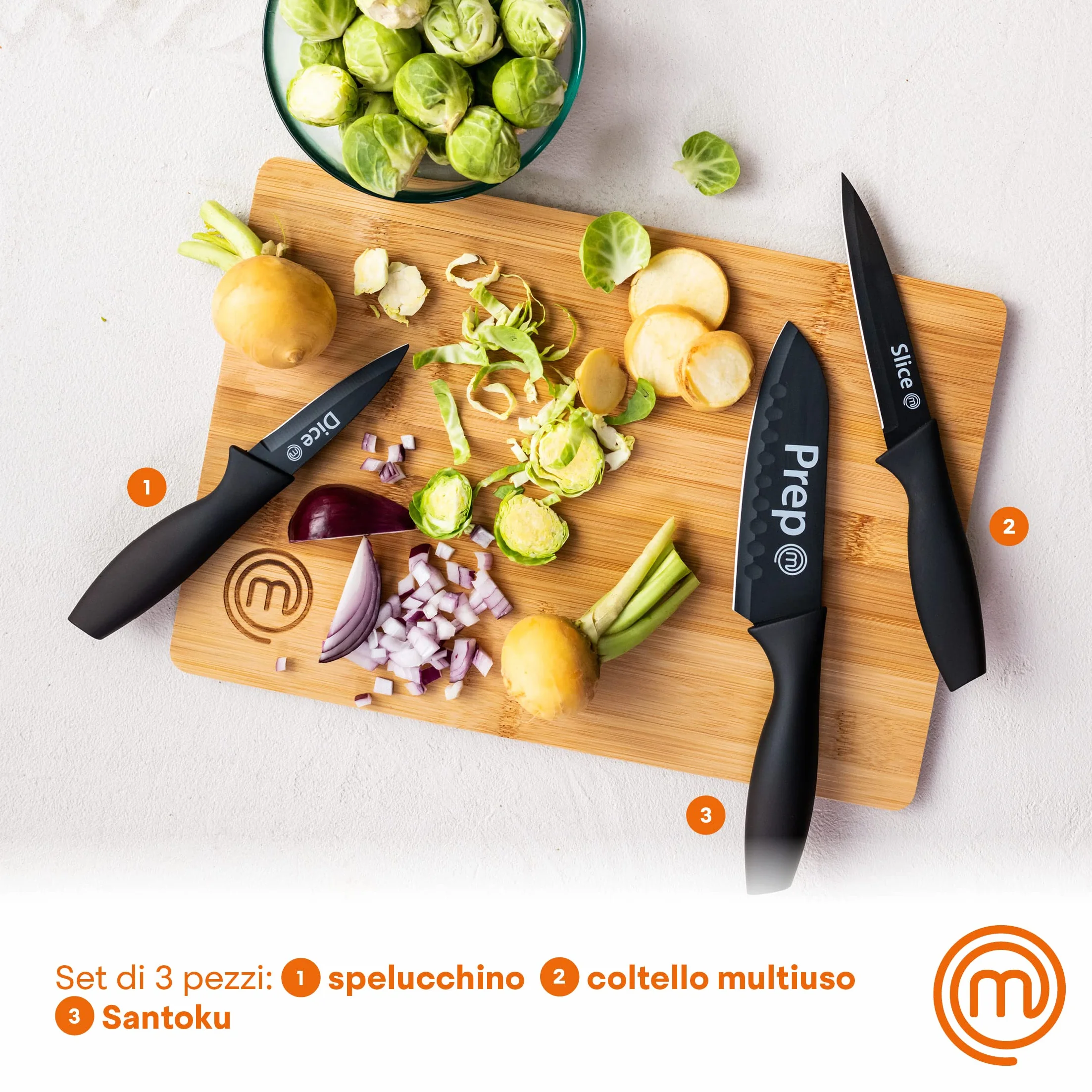 Masterchef Noże do Krojenia, Stal Nierdzewna, 3 Elementy