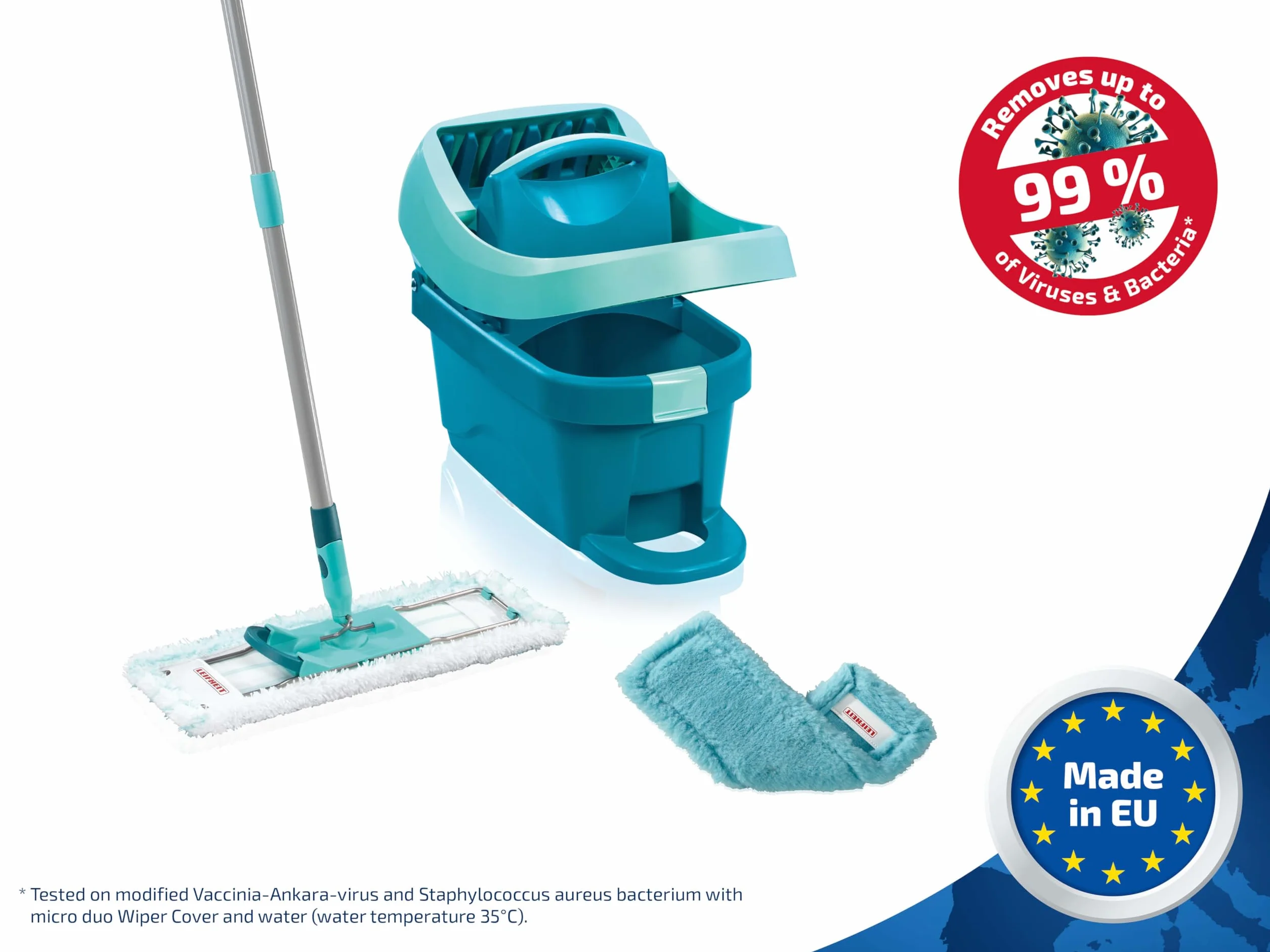 Wiadro Z Wyciskaczem Do Mopa Profi XL Na Kółkach Mop Z Nakładką Micro Duo Plus Nakładka Duster Static