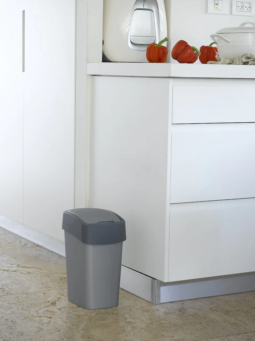 Curver Flip Bin Kosz Na Śmieci 10 l Srebrny Ciemnoszary