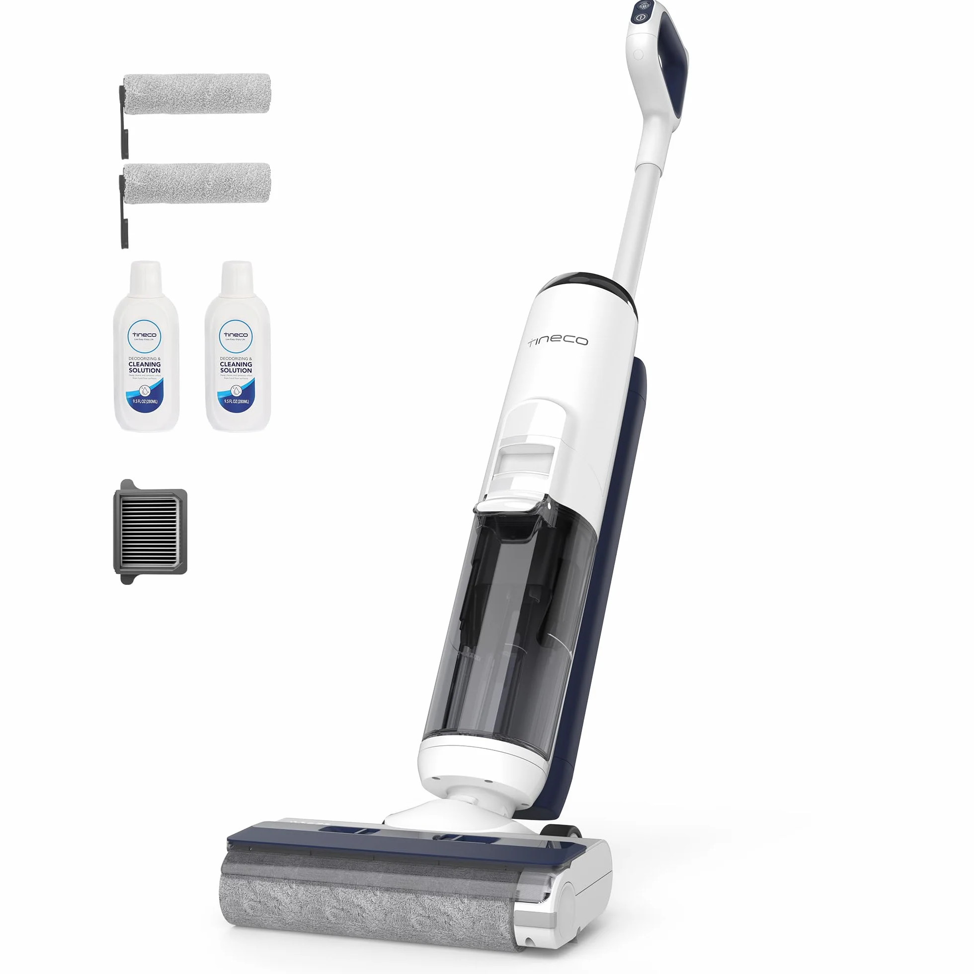 Tineco iFLOOR 5 Breeze Complete odkurzacz do pracy na mokro i na sucho, Jednoetapowe czyszczenie twardych podłóg, Czyszczenie krawędzi <0,5 cm, Samoczyszczenie, Lekki bezprzewodowy mop próżniowy