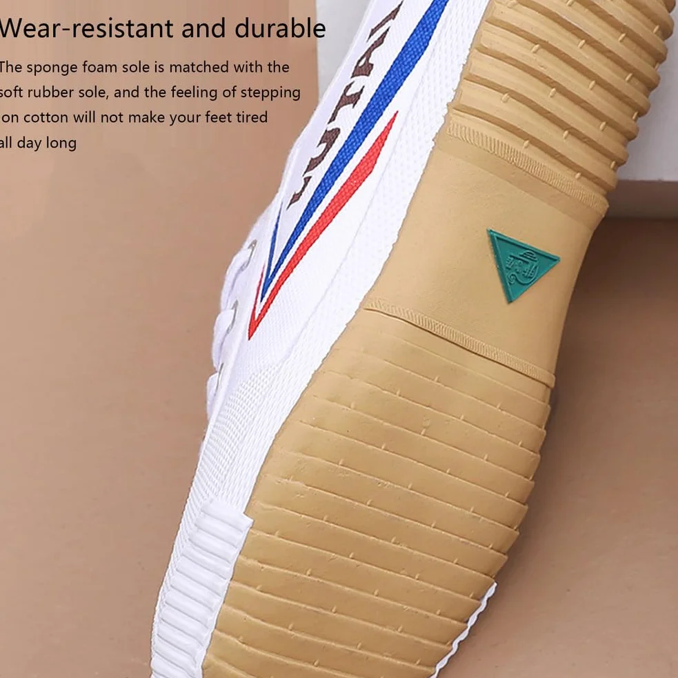Buty do sztuk walki Aldult Unisex Tai Chi Kung Fu Sneakers Canvas Qigong Trainers Low Top Canvas Trainers,White,42 EU