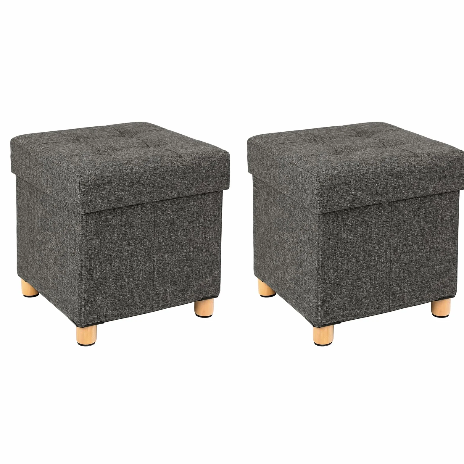 SONGMICS Ławka do przechowywania składana 2 sztuk 32 l 300 kg