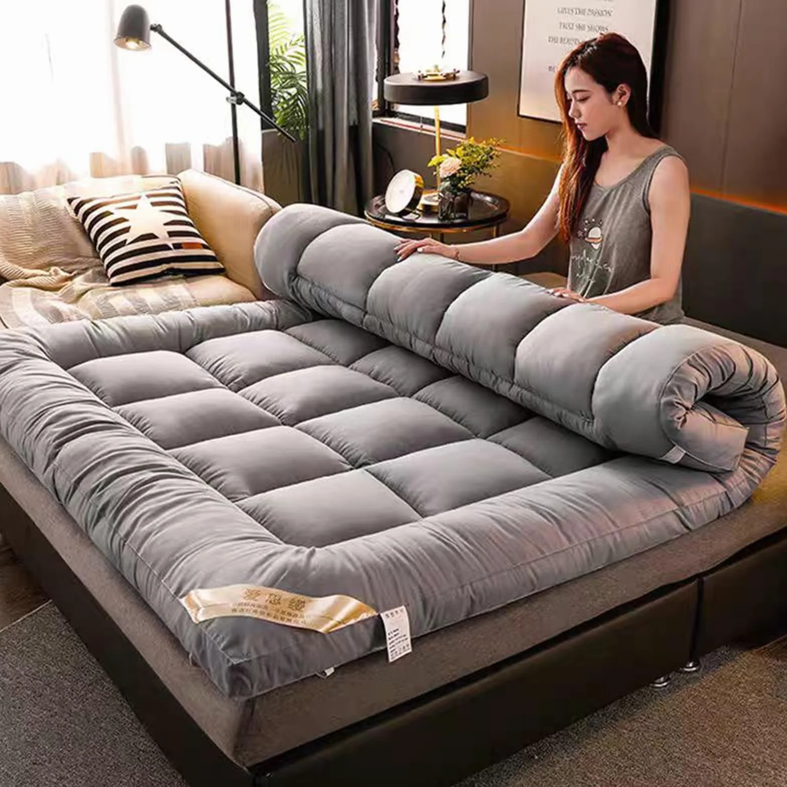Materac podłogowy składany japoński futon tatami 10 cm 90x200 cm