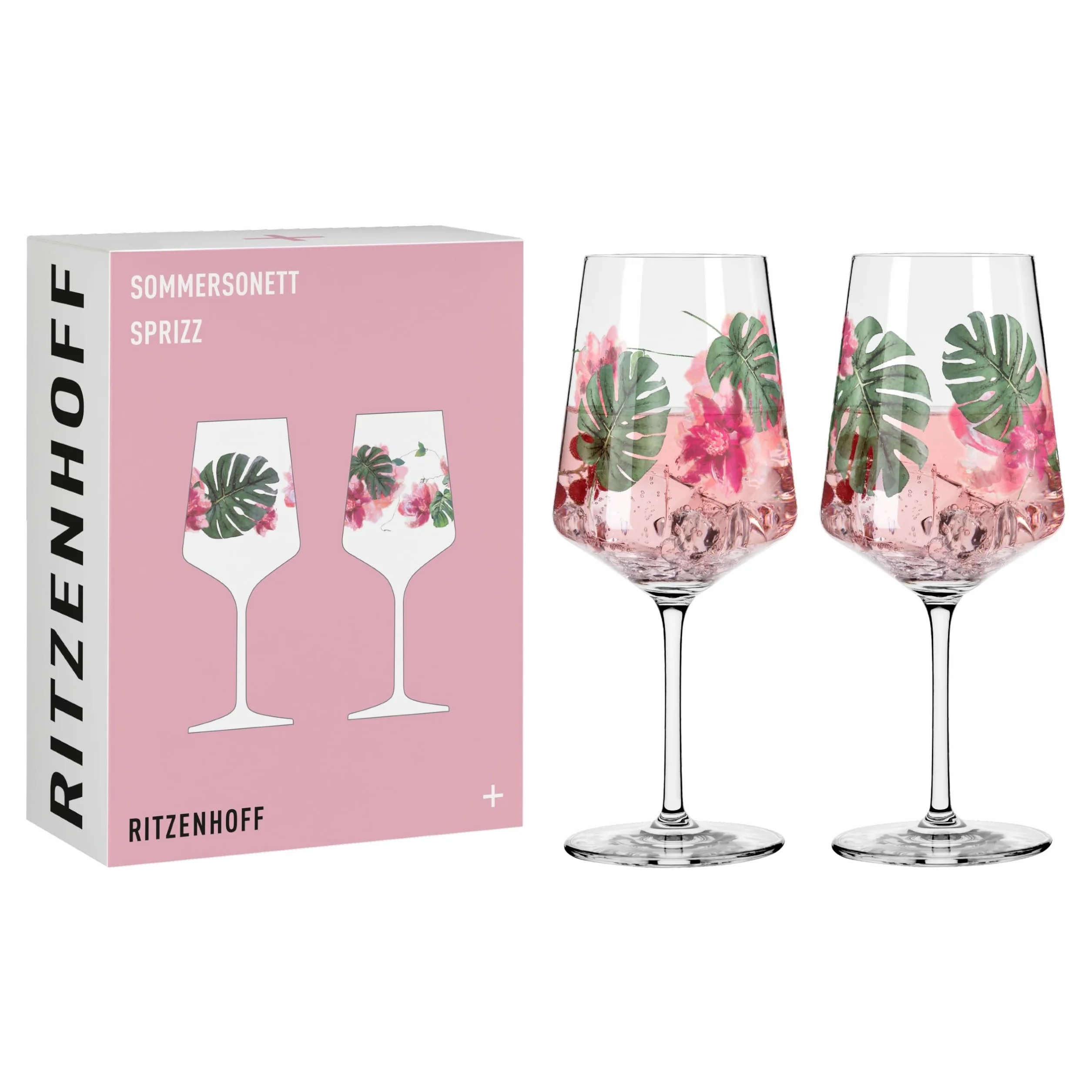 Ritzenhoff Sommersonett Zestaw Kieliszków do Aperitifu Szkło Różowy/Zielony 544 ml