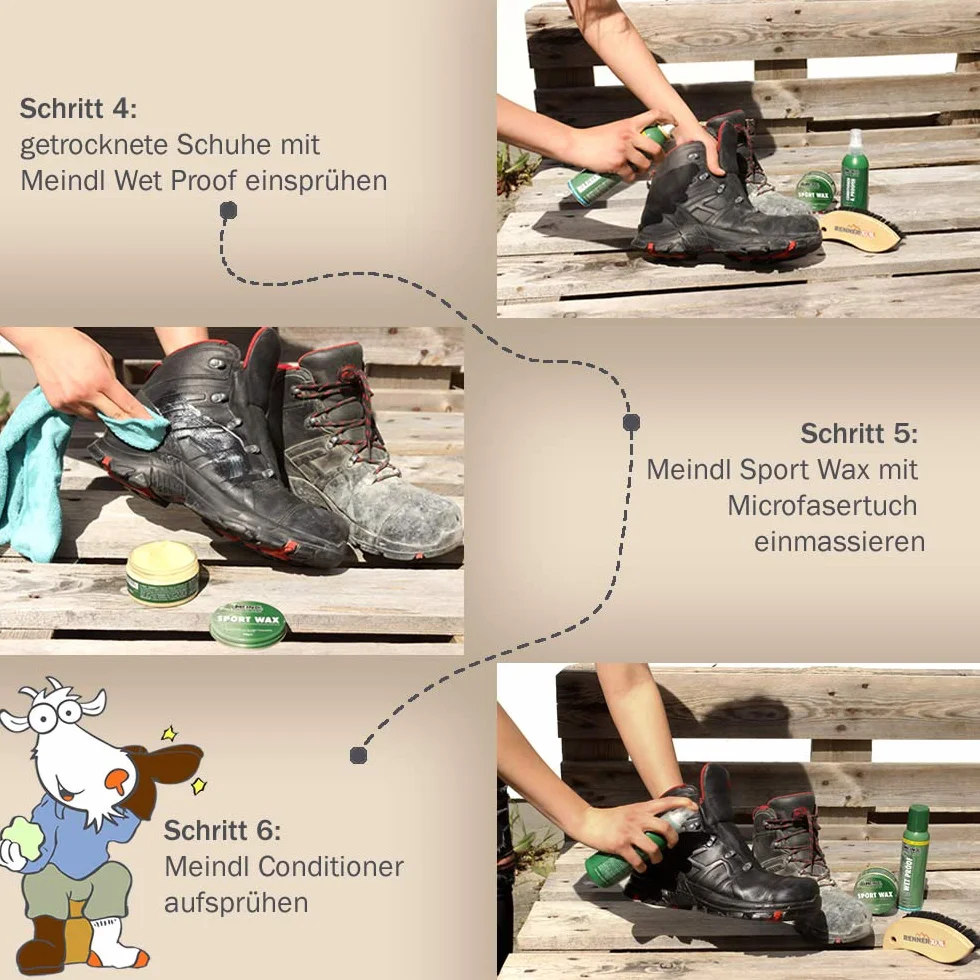 Meindl Dwupak – wosk sportowy i odporny na działanie wilgoci w zestawie | pielęgnacja skóry Made in Germany