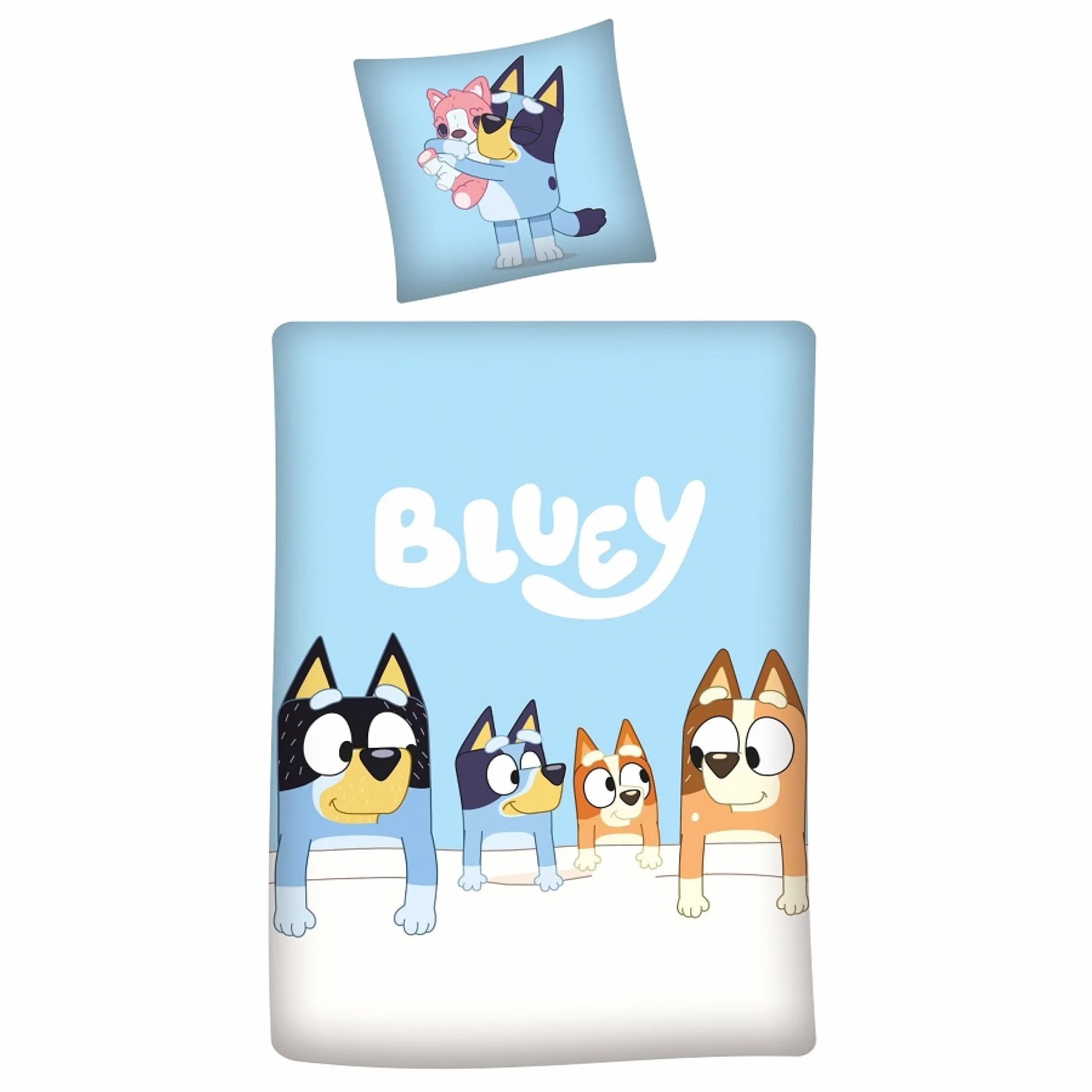 Bluey 2-częściowy zestaw pościeli 135x200 80x80 cm 100% bawełna zamek błyskawiczny dwustronny motyw paski
