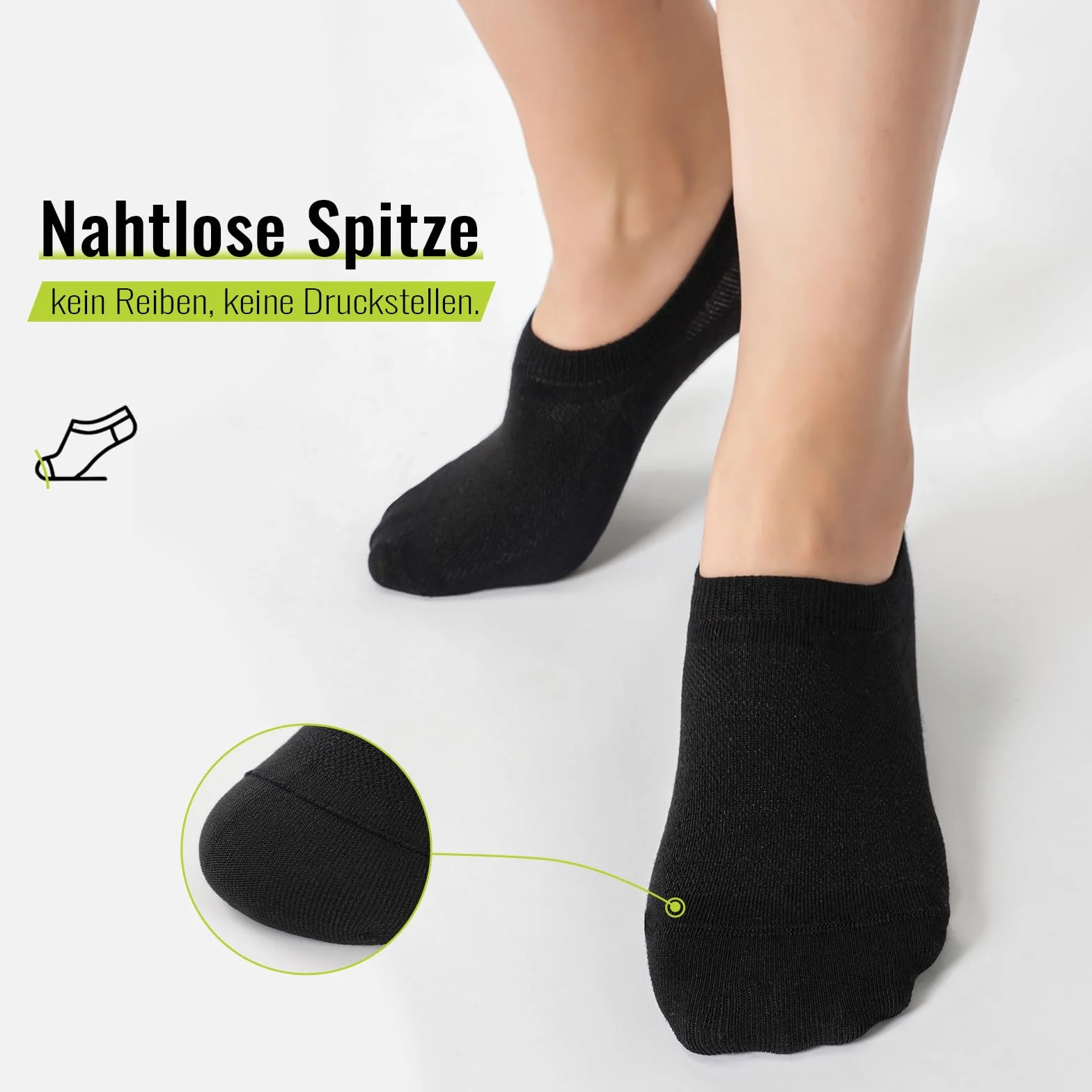 SukModen 8/10 par skarpet do sneakersów dla kobiet i mężczyzn, bambusowe stopki, oddychające, nie pokazują, niewidoczne stopki z antypoślizgowym silikonem