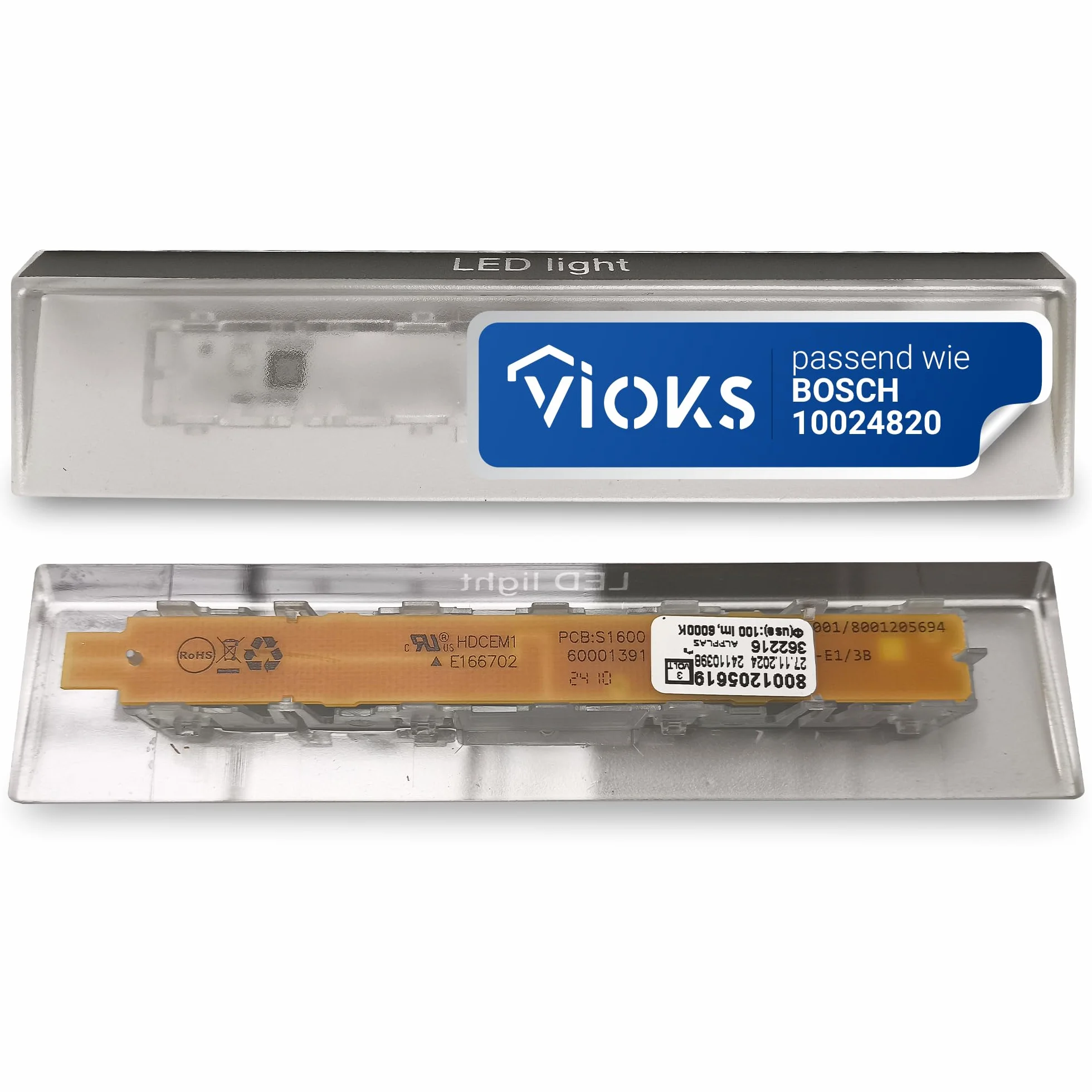 Moduł diodowy LED zamiennik Bosch Siemens Neff Constructa 10003924 10024820 00628627 oświetlenie wewnętrzne lodówki listwa LED 138x32x20 mm