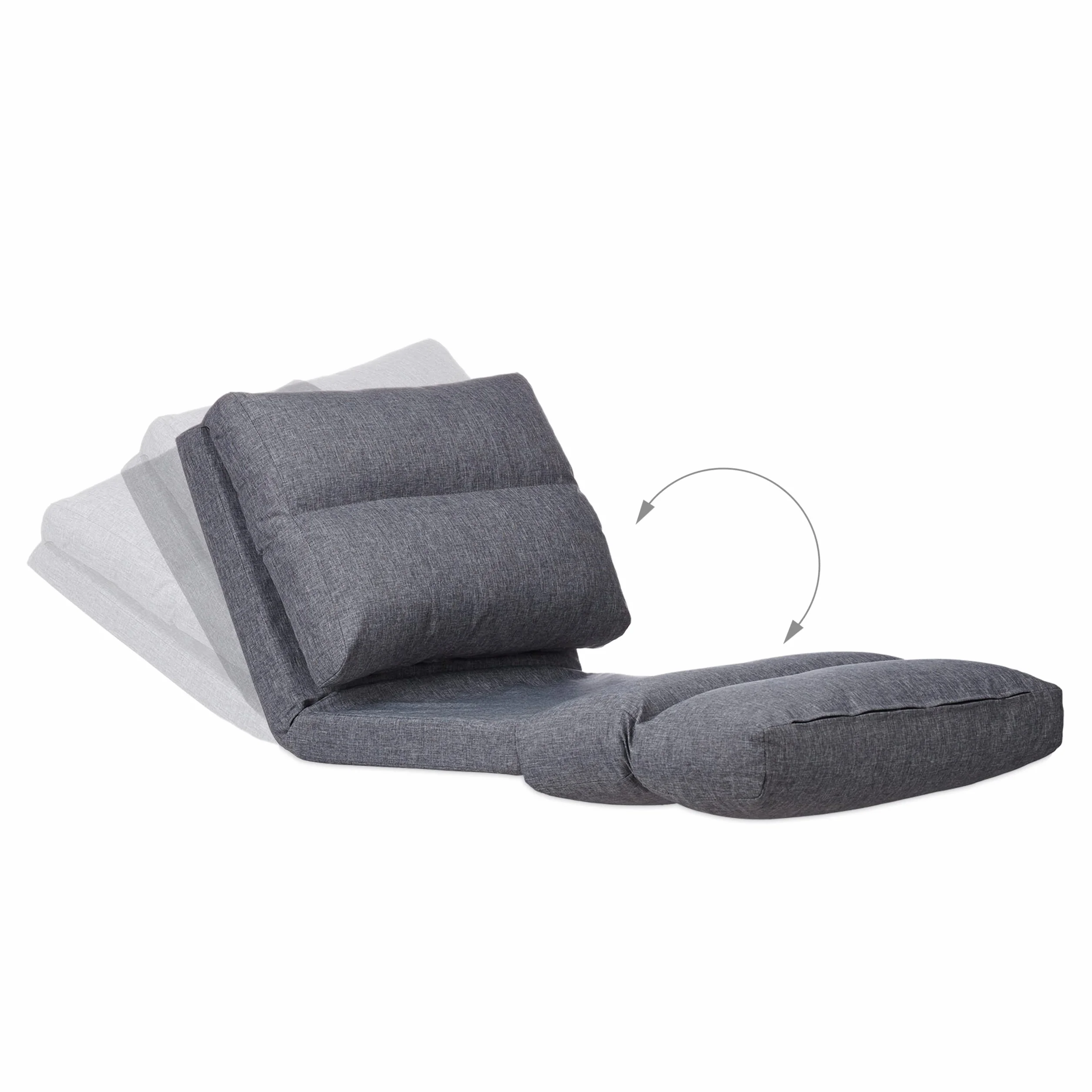 Relaxdays Składana poduszka na leżak, regulowane oparcie, 194 cm, szara