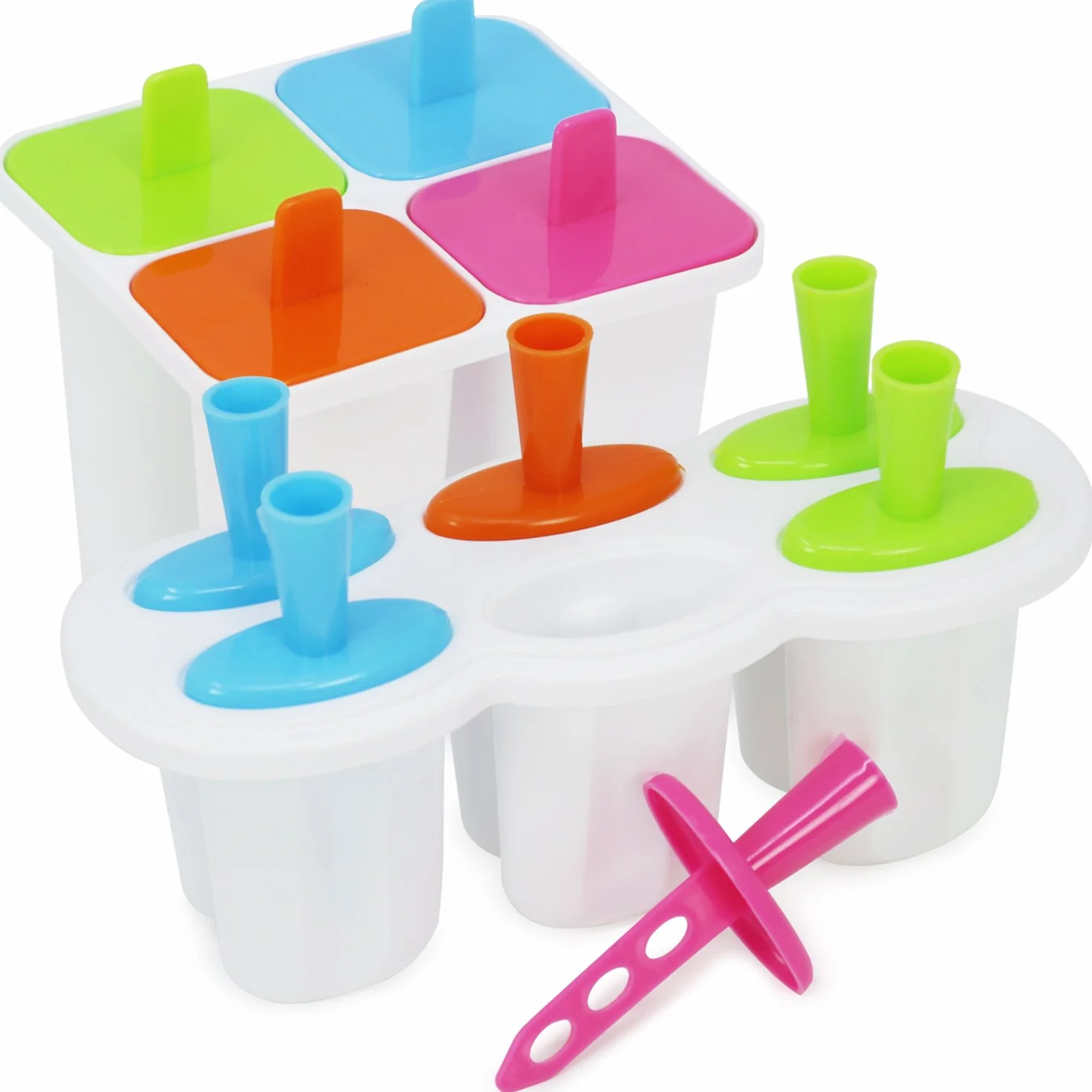 COM-FOUR foremka do lodów na patyku 10 porcji 2 wzory 45ml 50ml