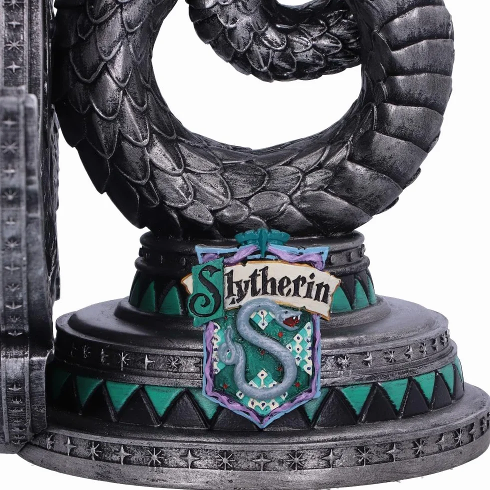 Nemesis Now Oficjalnie licencjonowana podpórka do książek Harry Potter Slytherin 20 cm srebrna