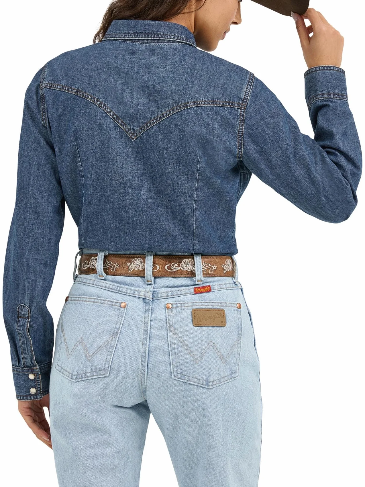 Wrangler Koszula Kobiety Western Long Sleeve Denim Snap Shirt (1 w zestawie)
