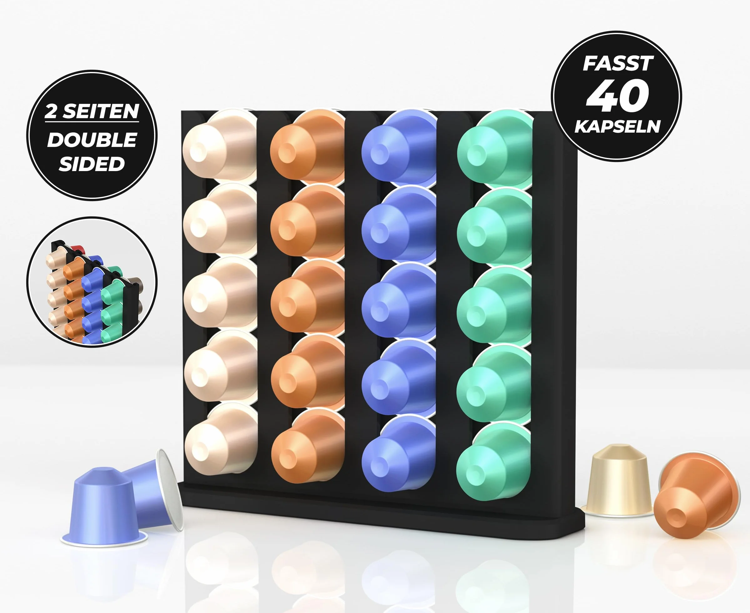 Uchwyt na kapsułki Nespresso 40 kapsułek dozownik stojak ścienny