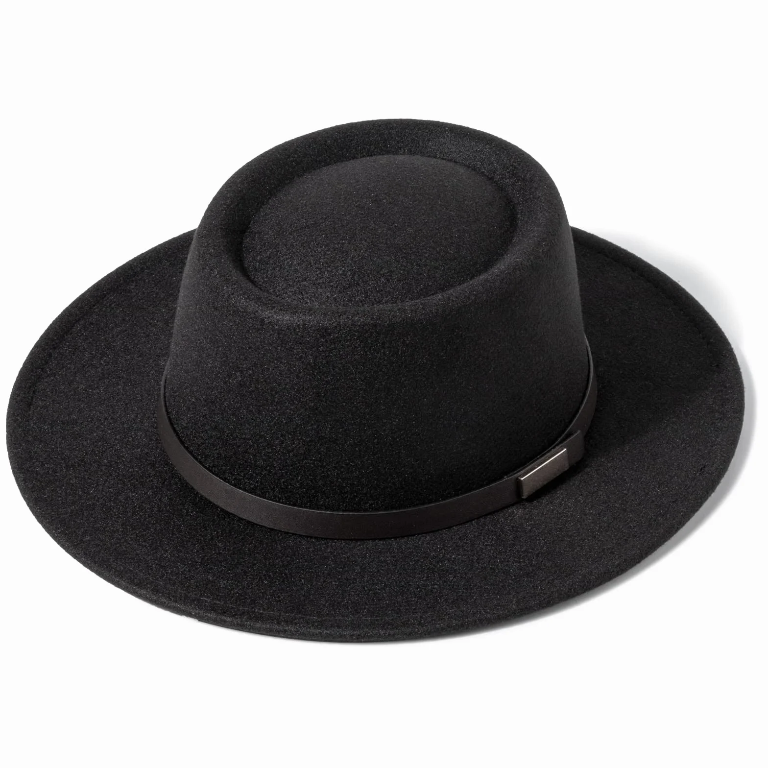 DRESHOW Kapelusz z Szerokim Rondem Fedora dla Kobiet Zapięcie na Pasek Retro Panama Floppy Hat