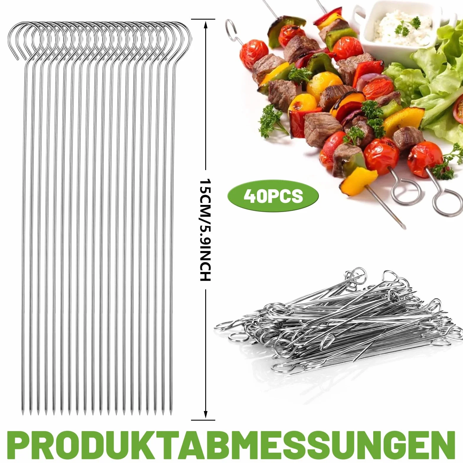 Igły do rolady ze stali nierdzewnej 15 cm 40 sztuk