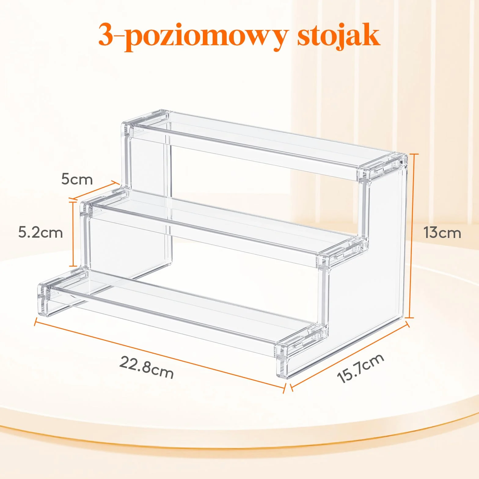 Lifewit 3 Tier Clear Display Risers Stand 22,8 cm Plastikowe Organizatory do Figurek Cupcake Perfumy Stojak Wyświetlania