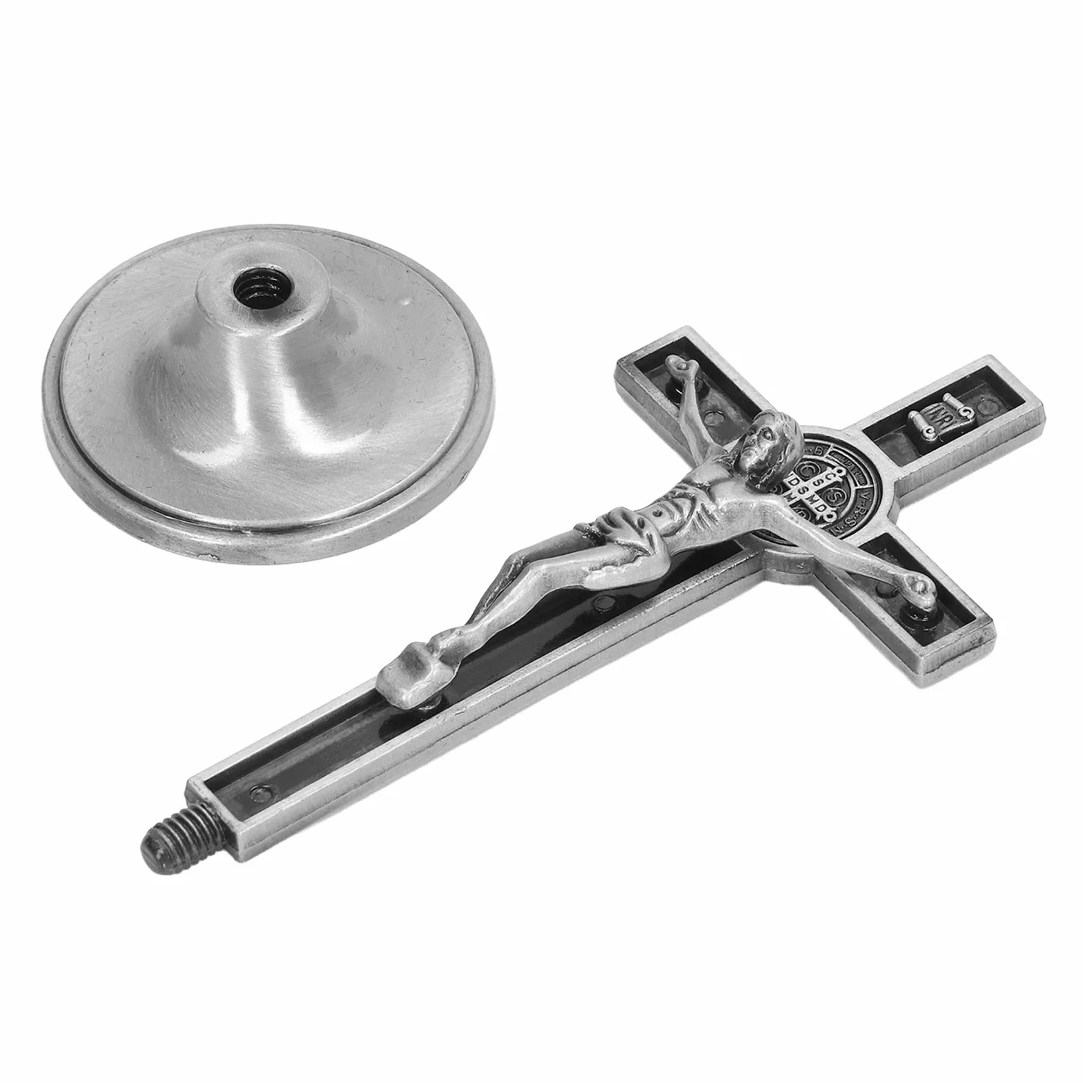 Krucyfiks Mini Metalowy Stop Cynku 1,9 x 2 x 4,7 Cala Srebrny