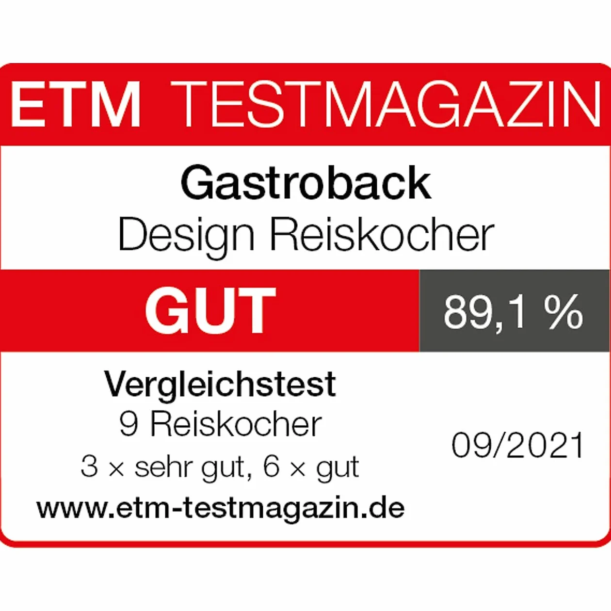 GASTROBACK Szybkowar do Ryżu 3L 450W z Powłoką Nieprzywierającą Szary