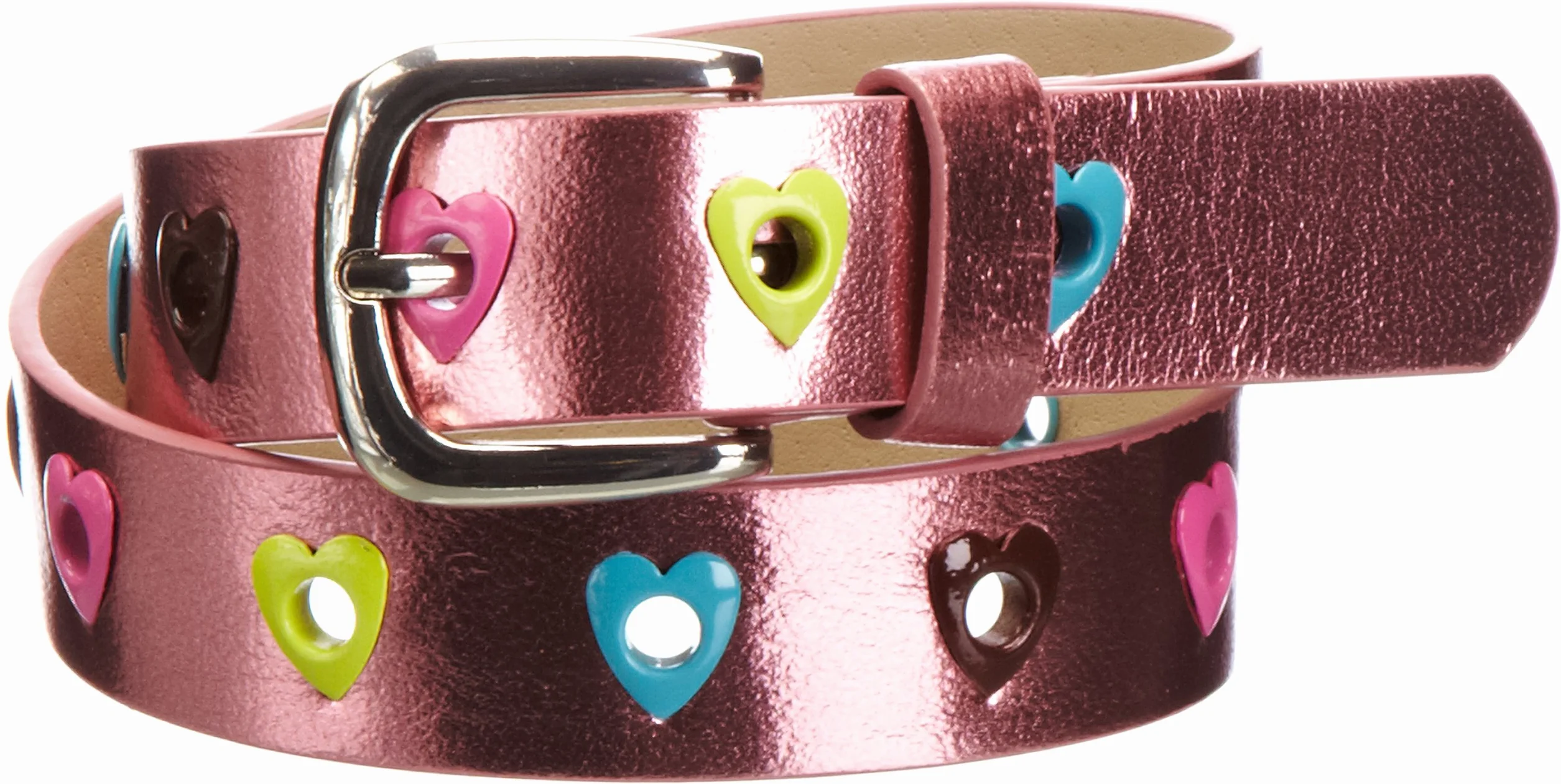 Playshoes Unisex dziecięcy pasek PU serduszko różowy, 18 - różowy, 60