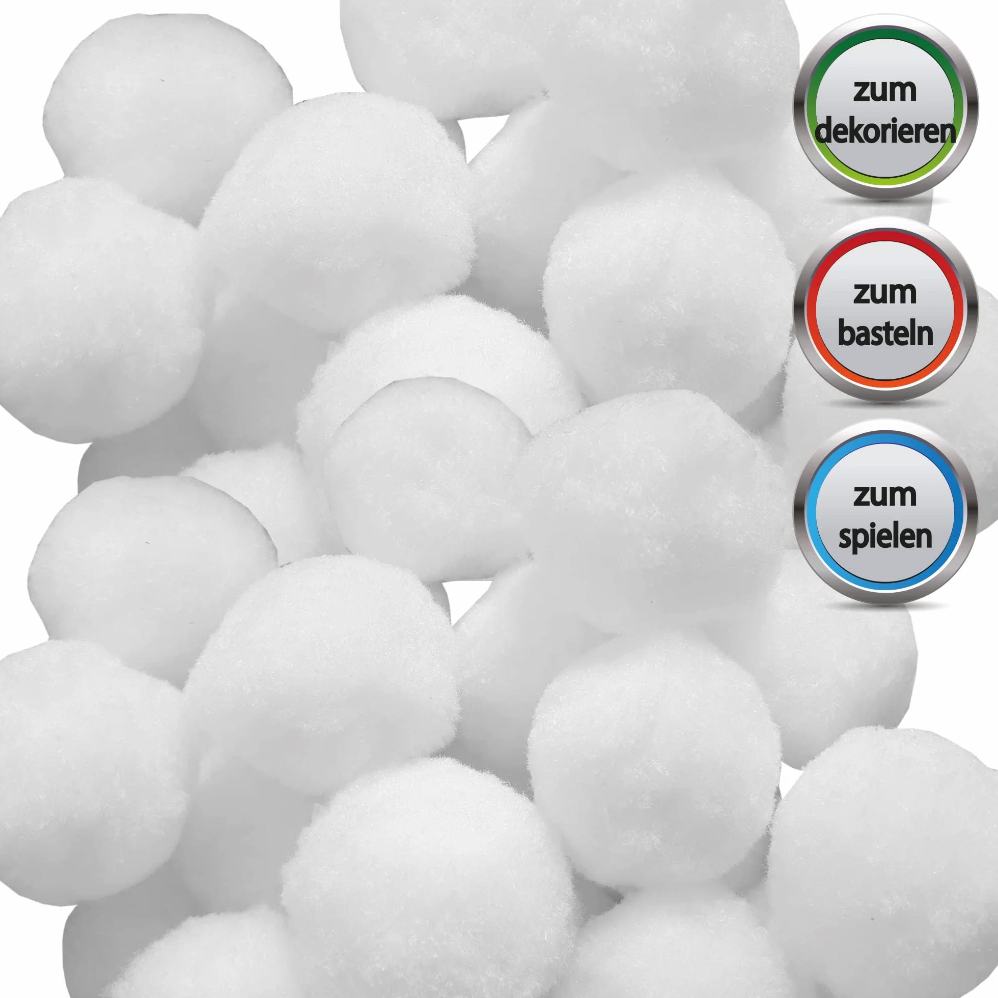 Bestlivings Sztuczne śnieżki (ok. 140 sztuk) śnieżka biała - Ø 4-5 cm - do majsterkowania, dekoracji zimowej, białe sztuczne śnieżki w zestawie, urodziny dziecka