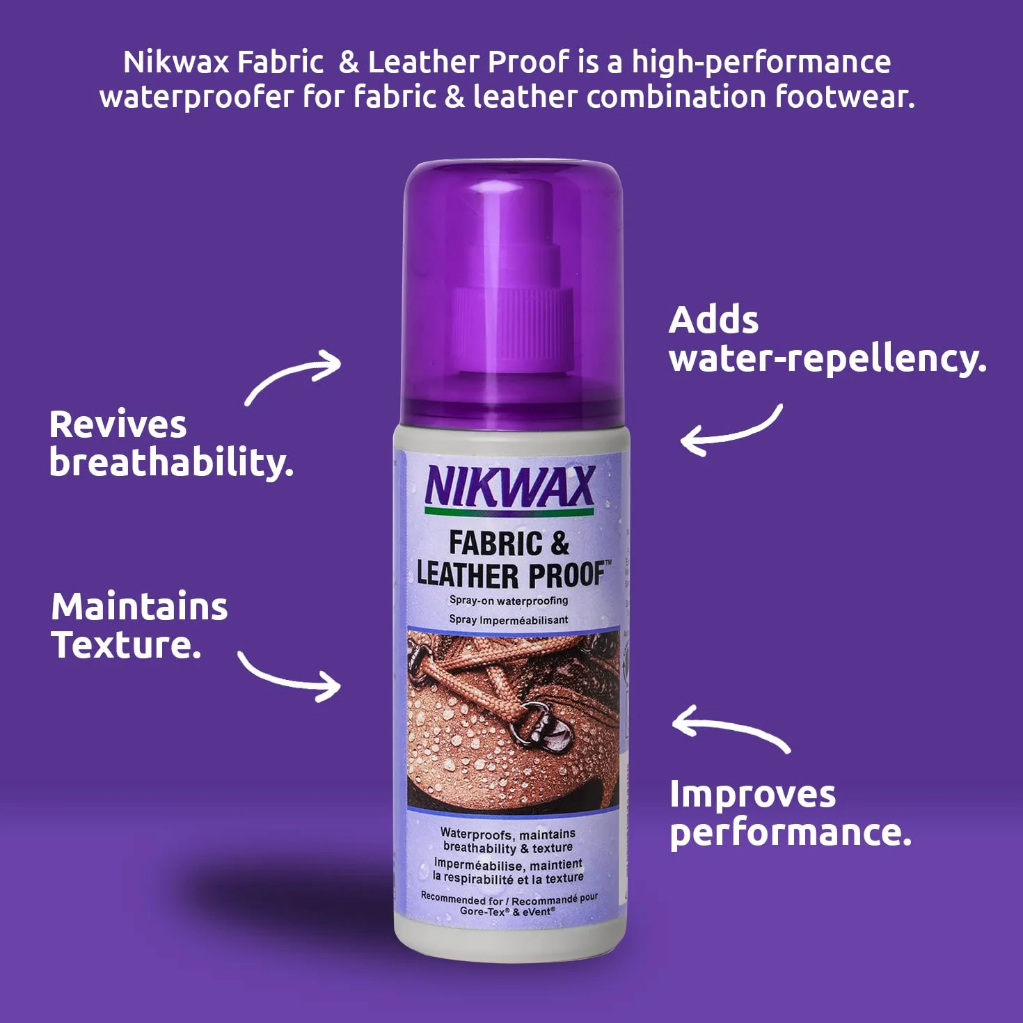 Nikwax Tkanina i skóra uniseks z rozpylaczem, niebieska, 125 ml
