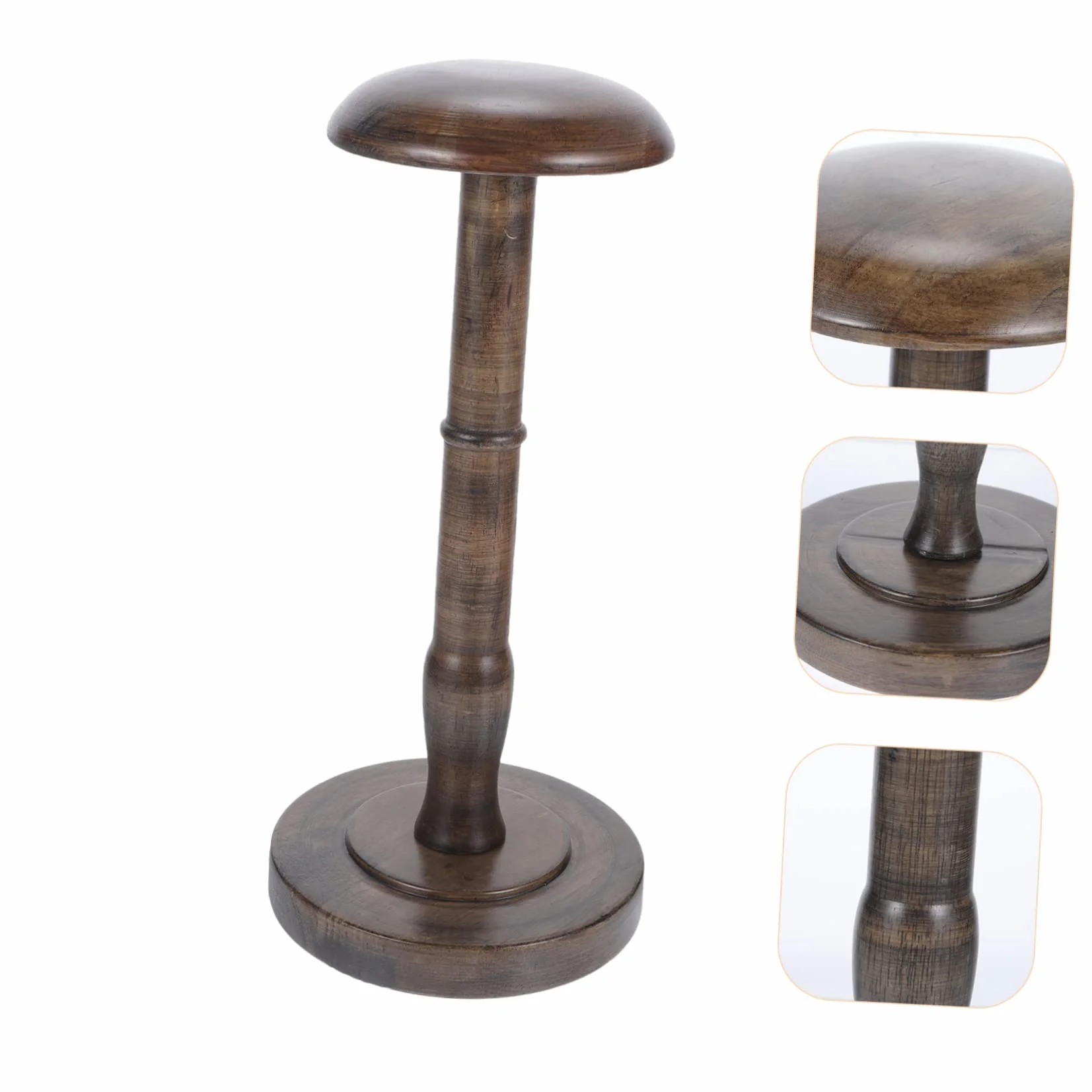 KOMBIUDA Vintage Cap Holder Rack 13-calowy Okrągły Stojak Na Kapelusze Z Drewna Organizer Na Czapki