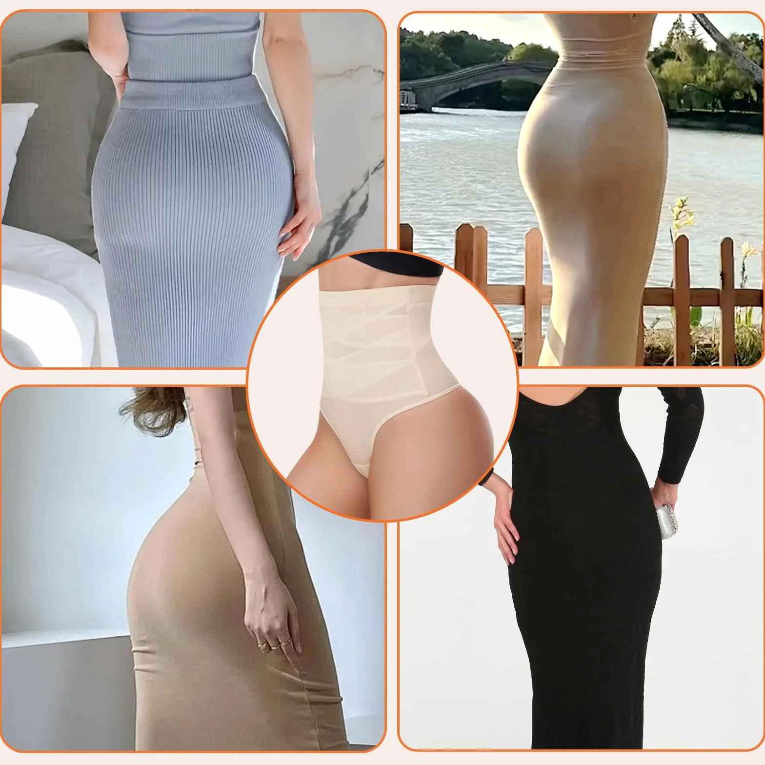 SSKHE Damskie majtki wyszczuplające brzuch, bielizna modelująca z wysokim stanem dla kobiet, shapewear wyszczuplający brzuch na imprezy, do domu., kolor skóry, XL-XXL