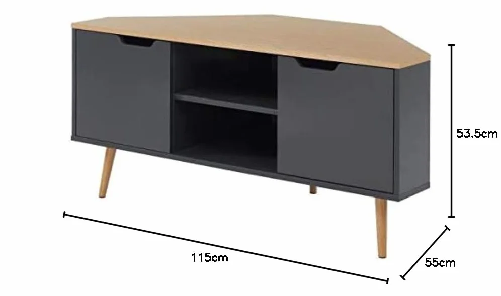 BAÏTA Szafka TV dąb antracyt 115 cm